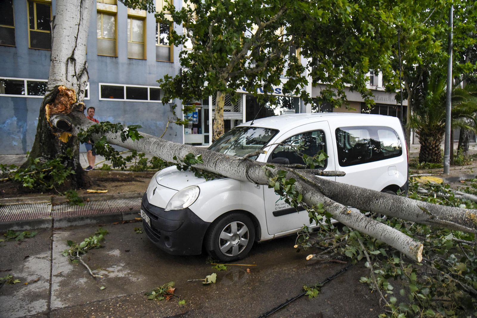 Daños causados por una fuerte tormenta veraniega en Huesca