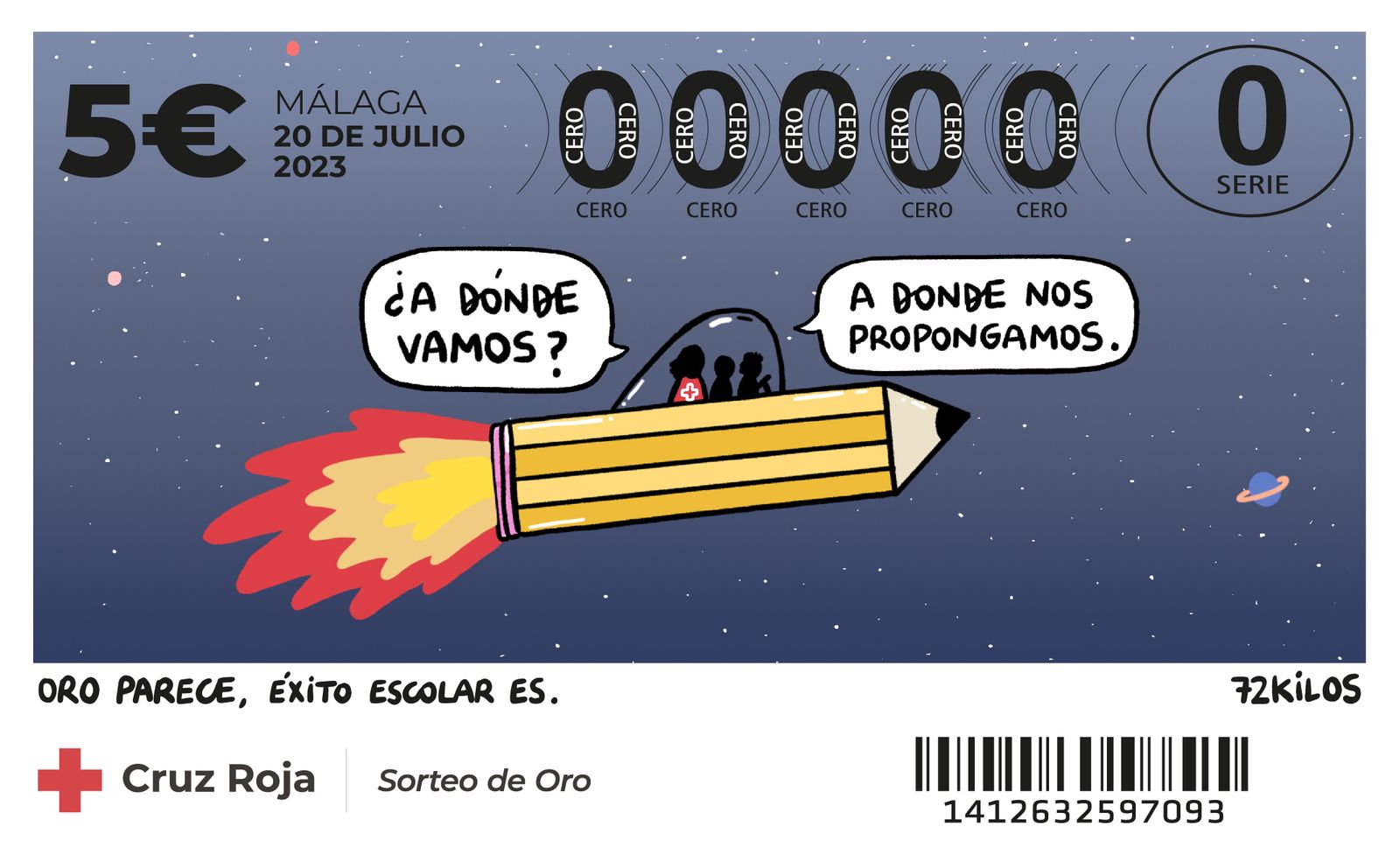 Imagen de los boletos del Sorteo de Oro 2023 de Cruz Roja