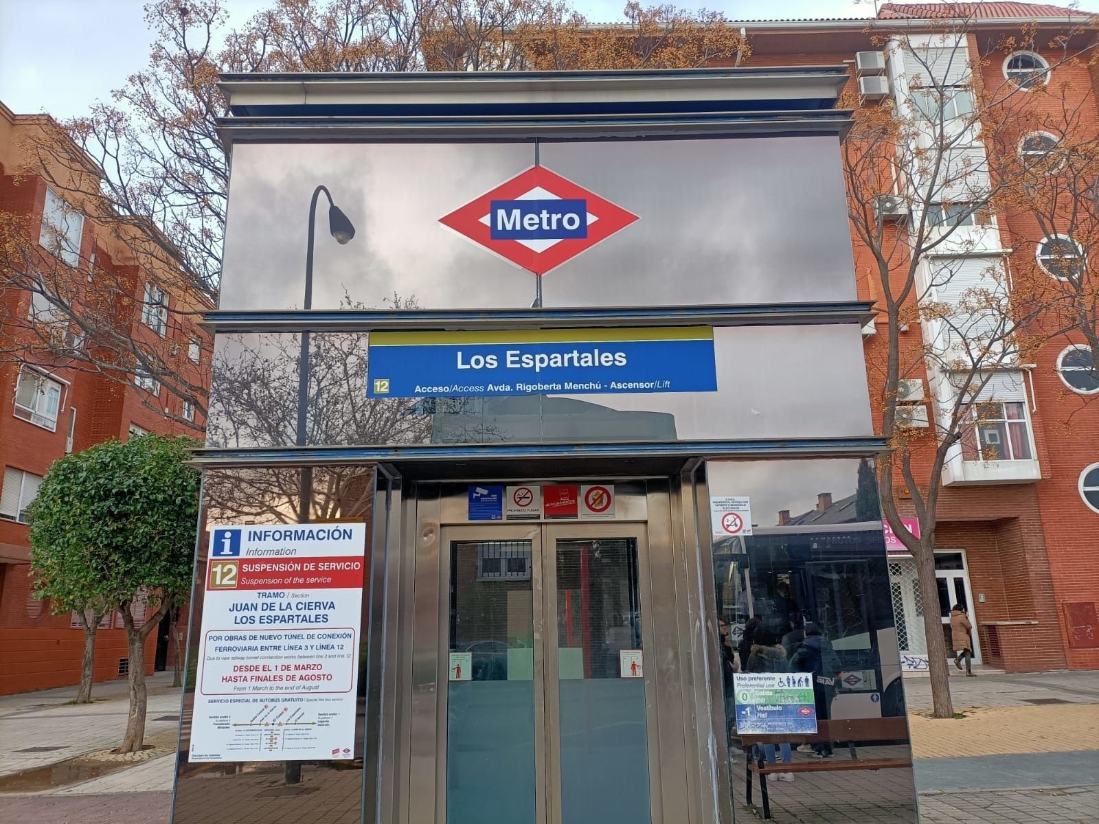 Estación de metro de Los Espartales, en Getafe