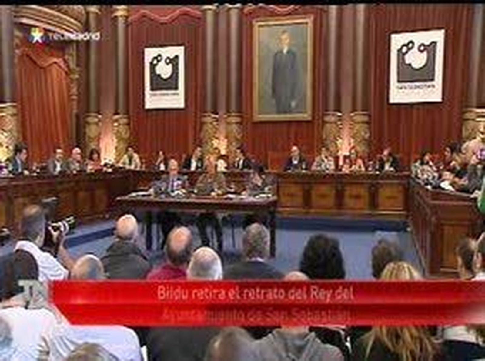 Bildu quita el retrato del Rey del Ayuntamiento de San Sebastián
