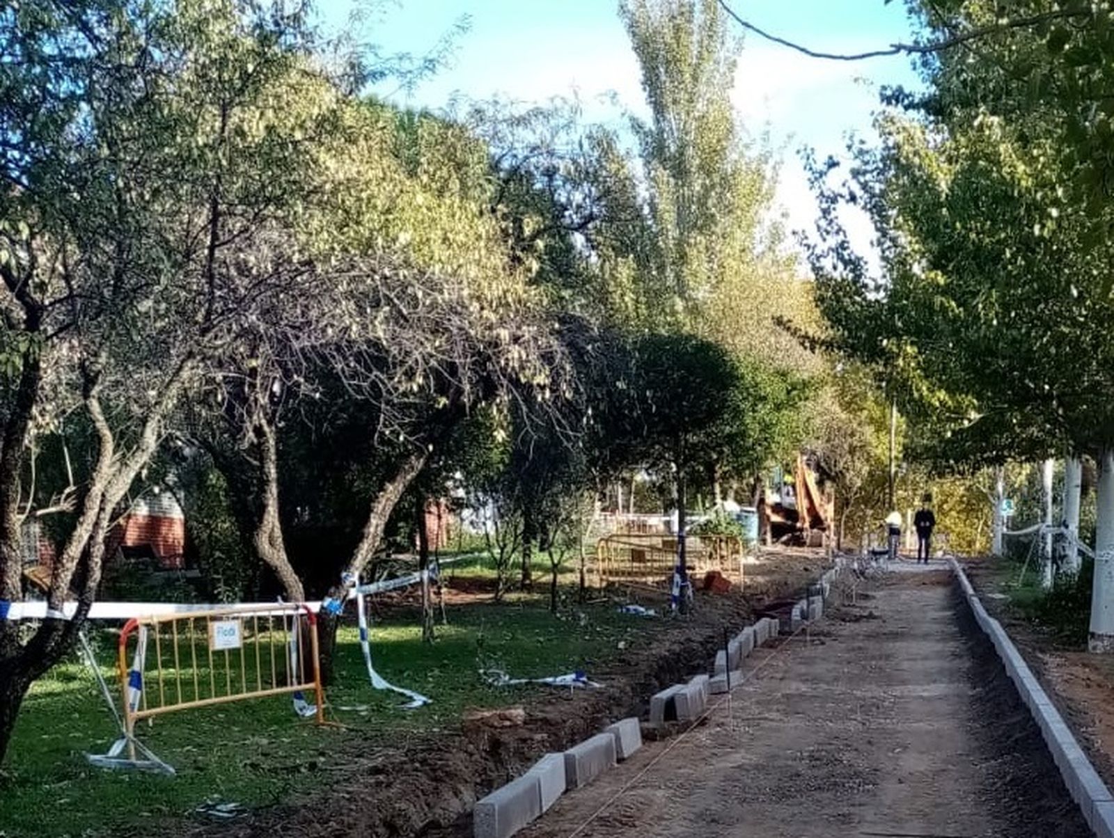 Zona verde precintada en Getafe
