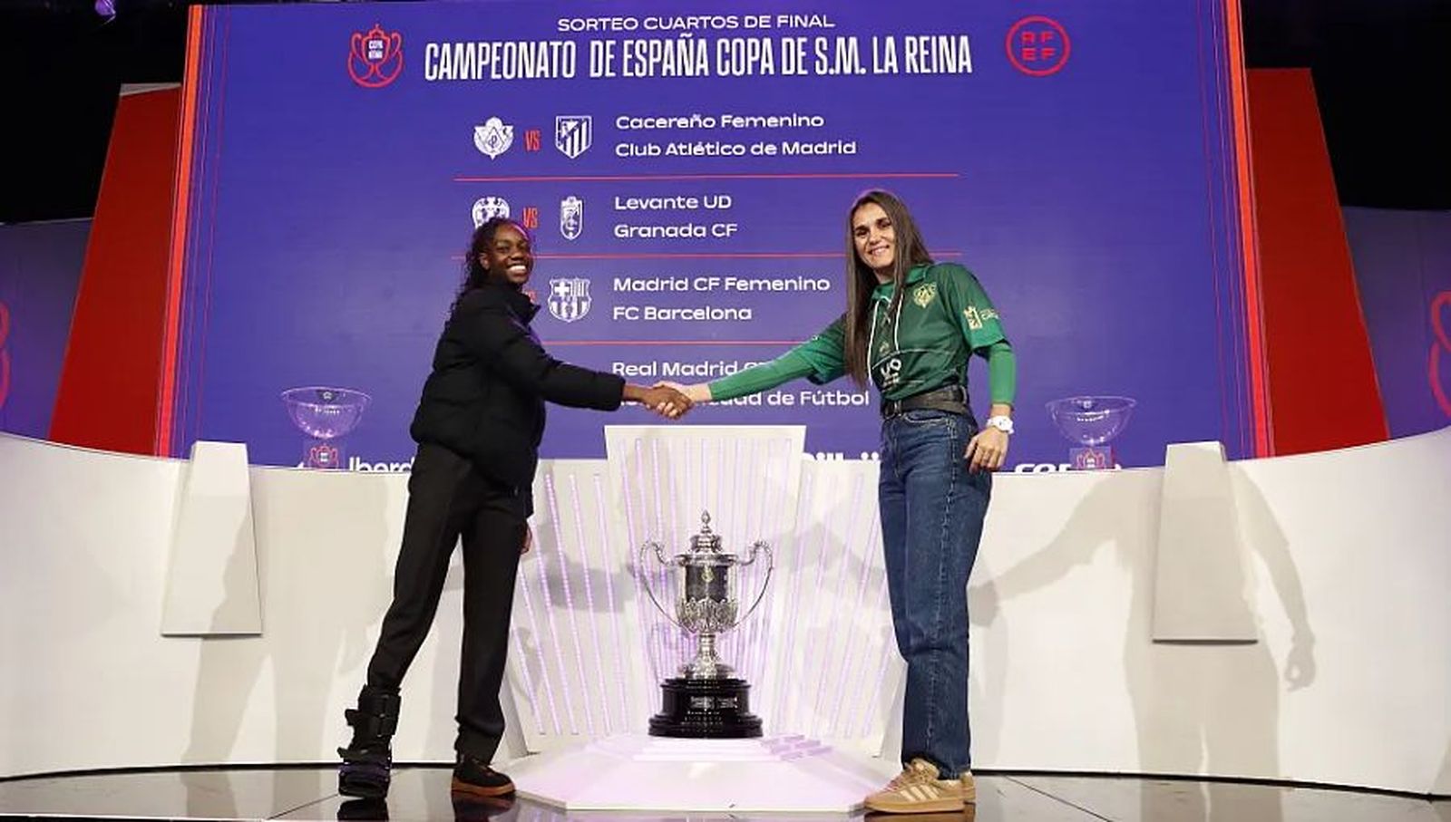 Madrid CFF-Barcelona y Real Madrid-Real Sociedad y Cacereño-Atlético, en cuartos de Copa de la Reina