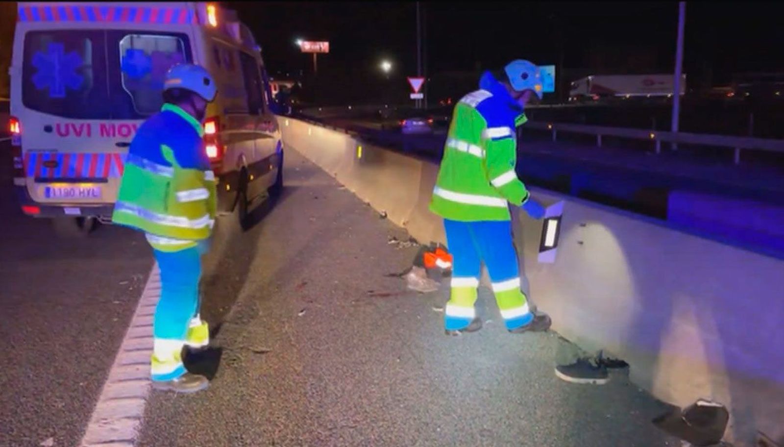 Herido muy grave tras golpear un camión su vehículo averiado en la A-4 en Aranjuez