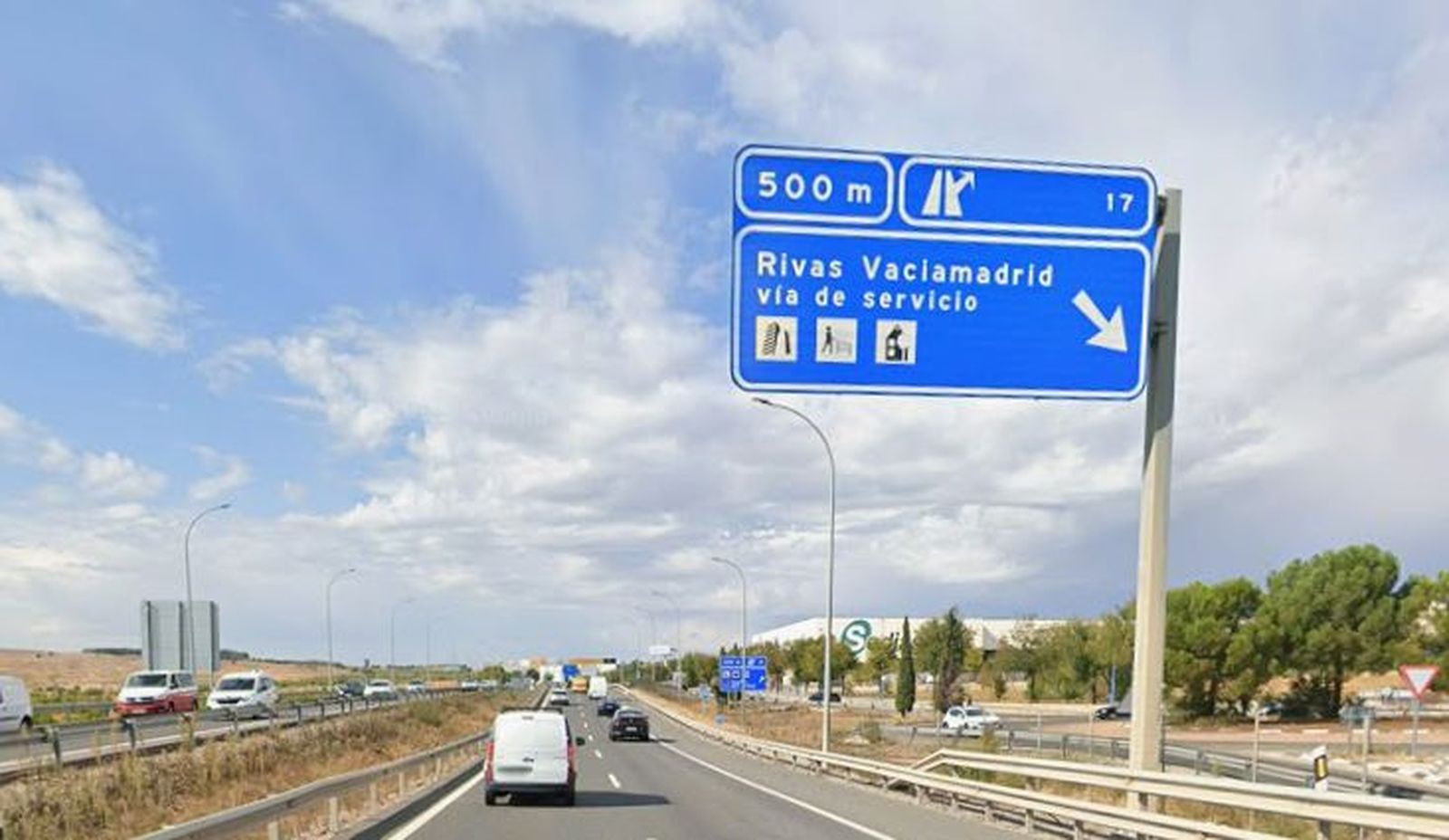 Punto de la A-3 afectado por el corte de circulación, a la altura de Rivas Vaciamadrid