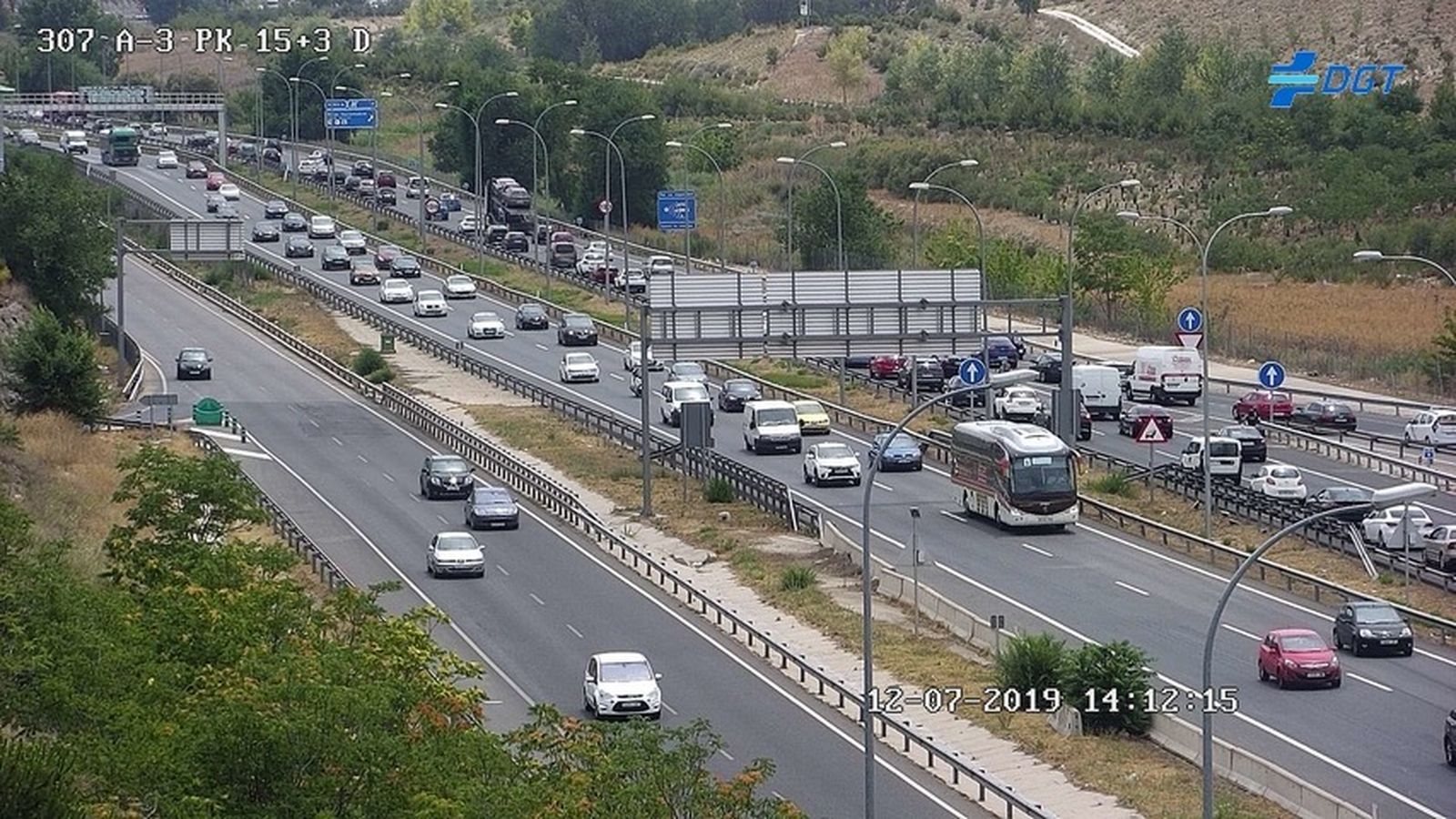 Estado de la A-3 al inicio de la segunda operación salida del verano