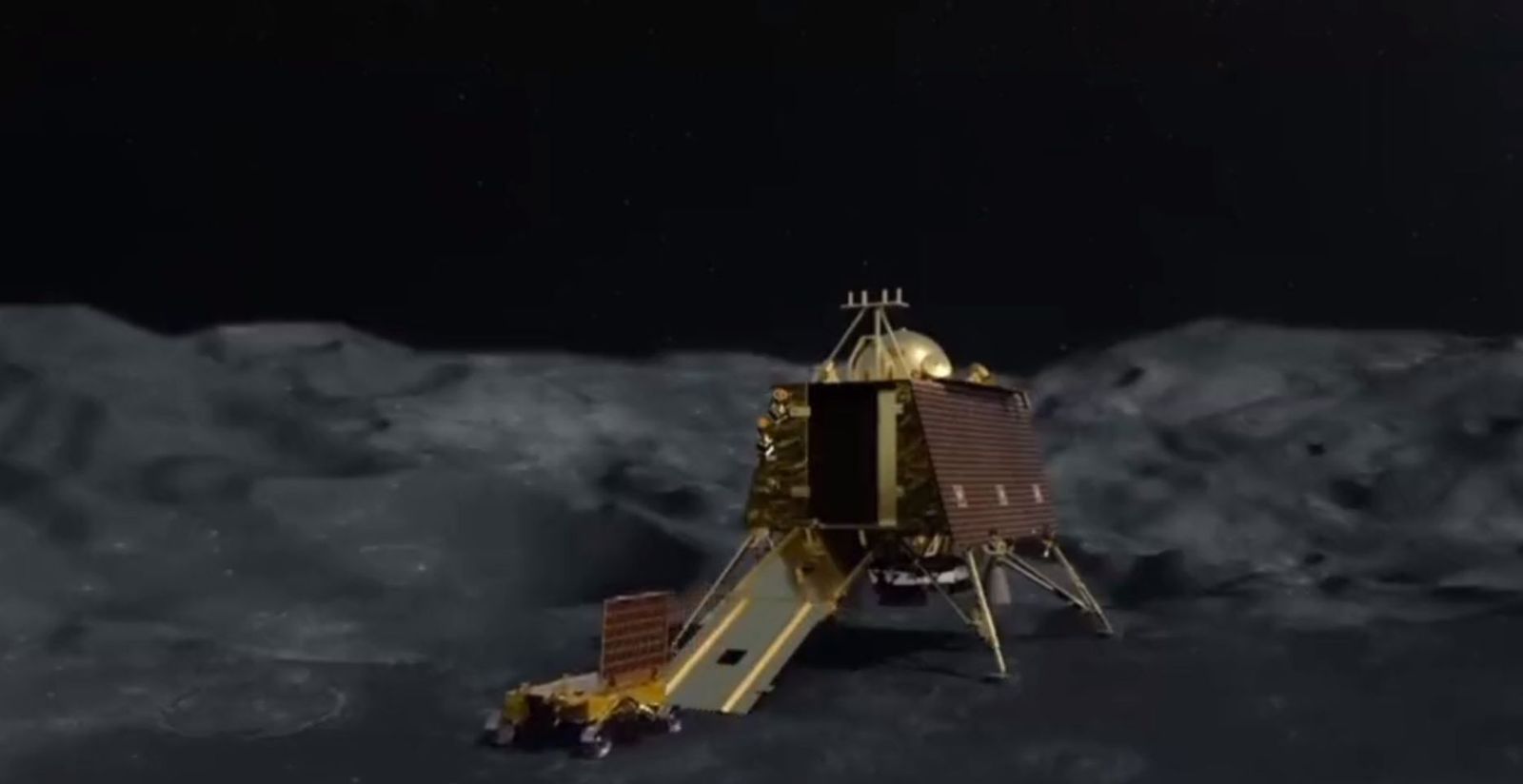 El rover de la sonda india se da el primer paseo por el polo sur de la Luna