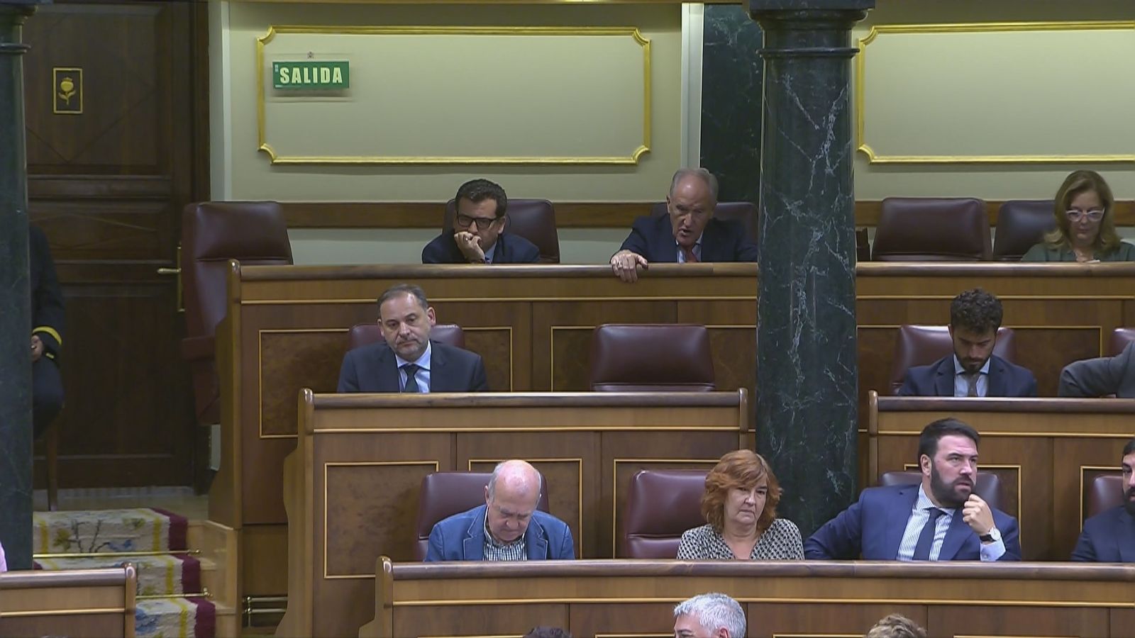 José Luis Ábalos en su escaño del Congreso de los Diputados, antes de sus detención