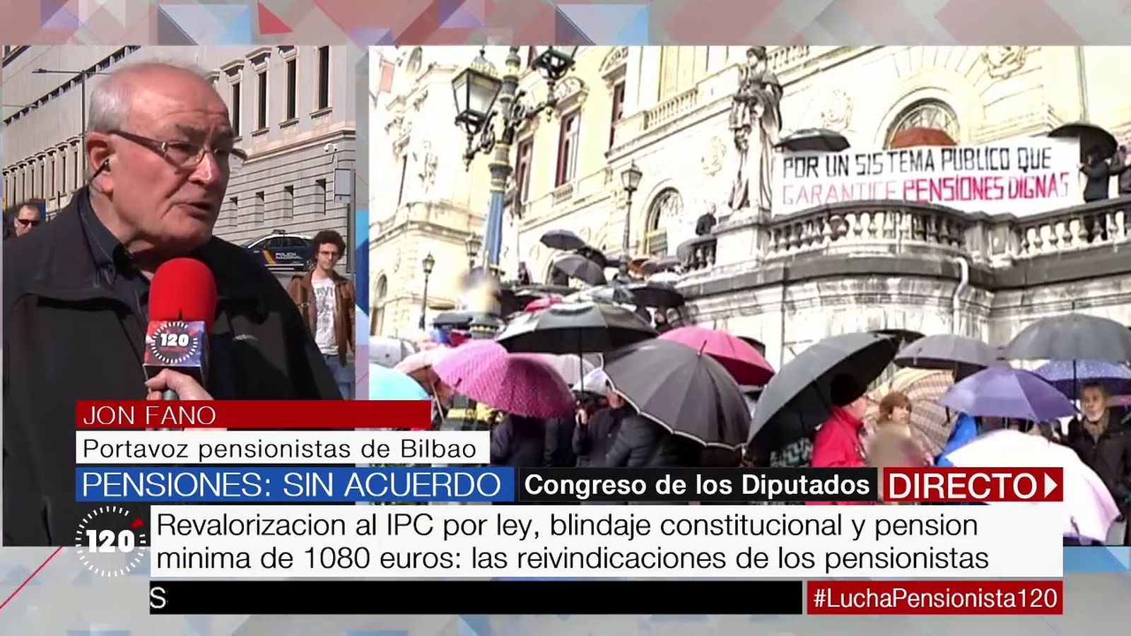 Los pensionistas se reúnen en el Congreso para exigir la revalorización al IPC