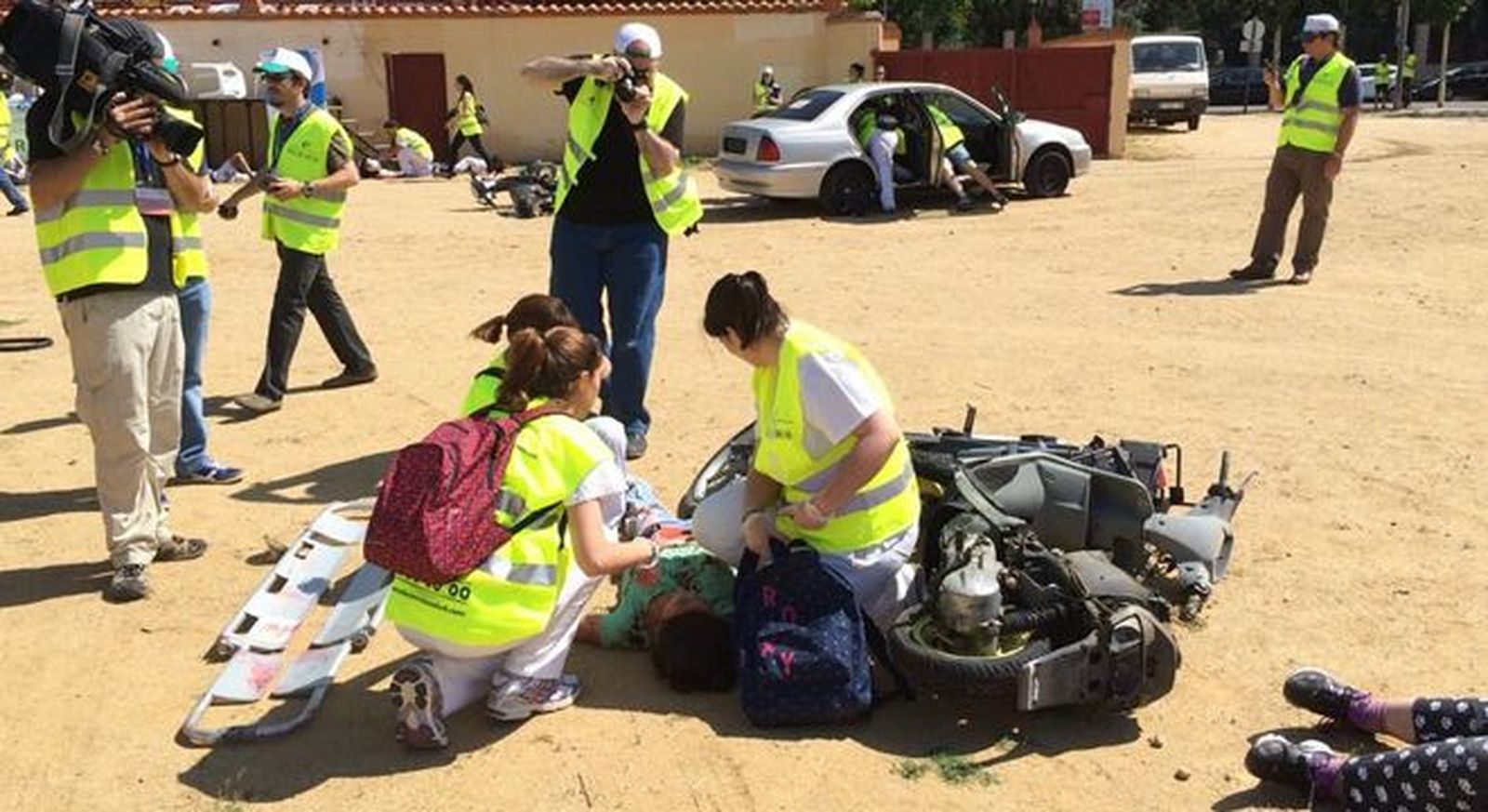 Simulacro de accidente múltiple