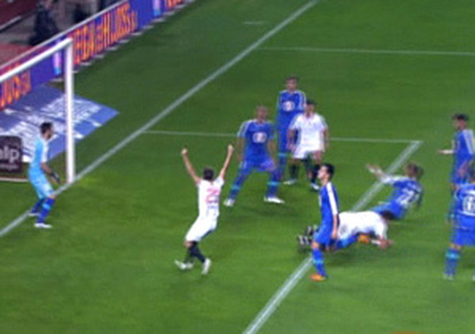 Momento del primer gol del Sevilla al Getafe