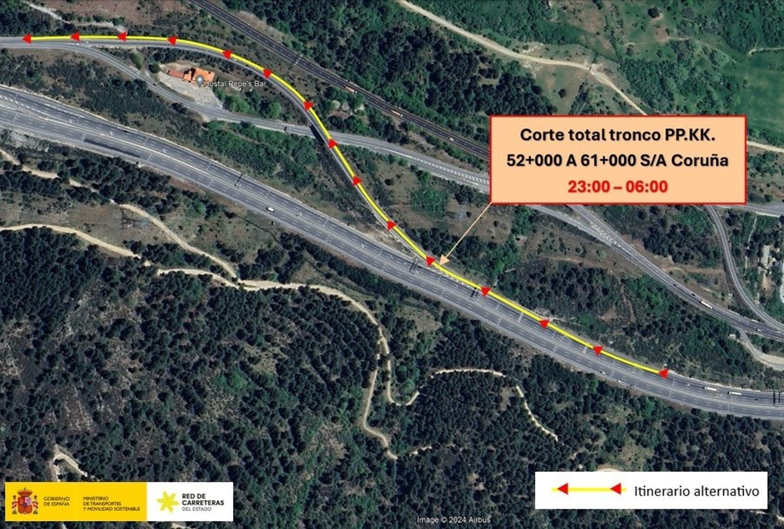 Afecciones al tráfico en la A-6