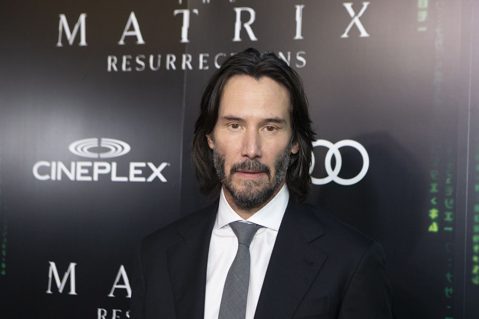 Keanu Reeves en la premier de Matrix