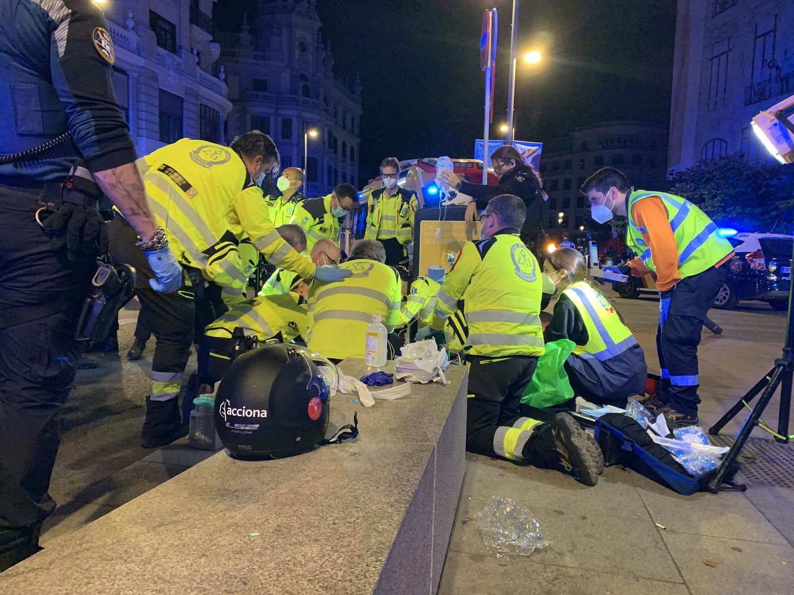 Accidente de moto en la Gran Vía