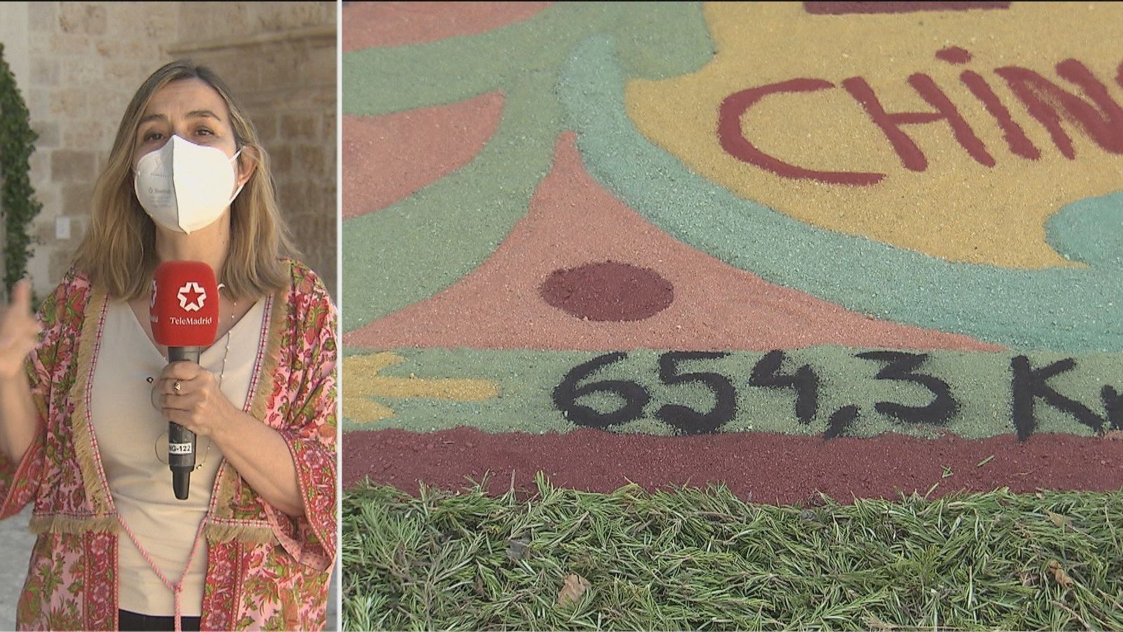 Chinchón se une a 260 ciudades para festejar Santiago Apóstol con una alfombra de arena