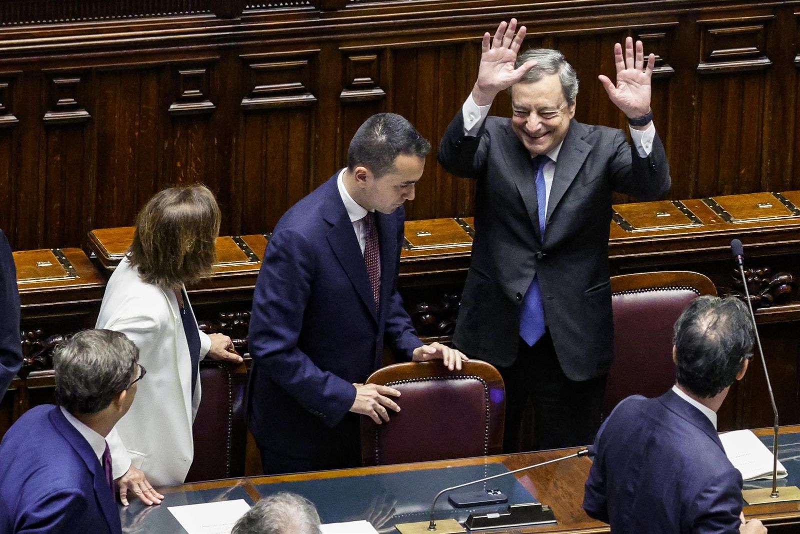 Mario Draghi en su despedida del Parlamento este jueves