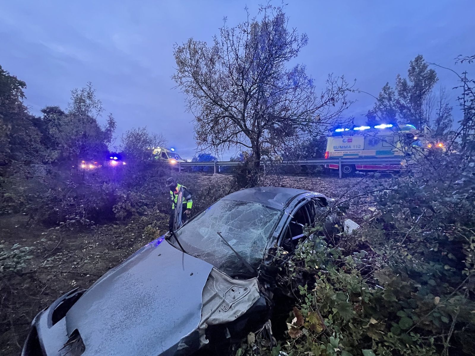 Estado en el que ha quedado uno de los turismos implicados en el accidente