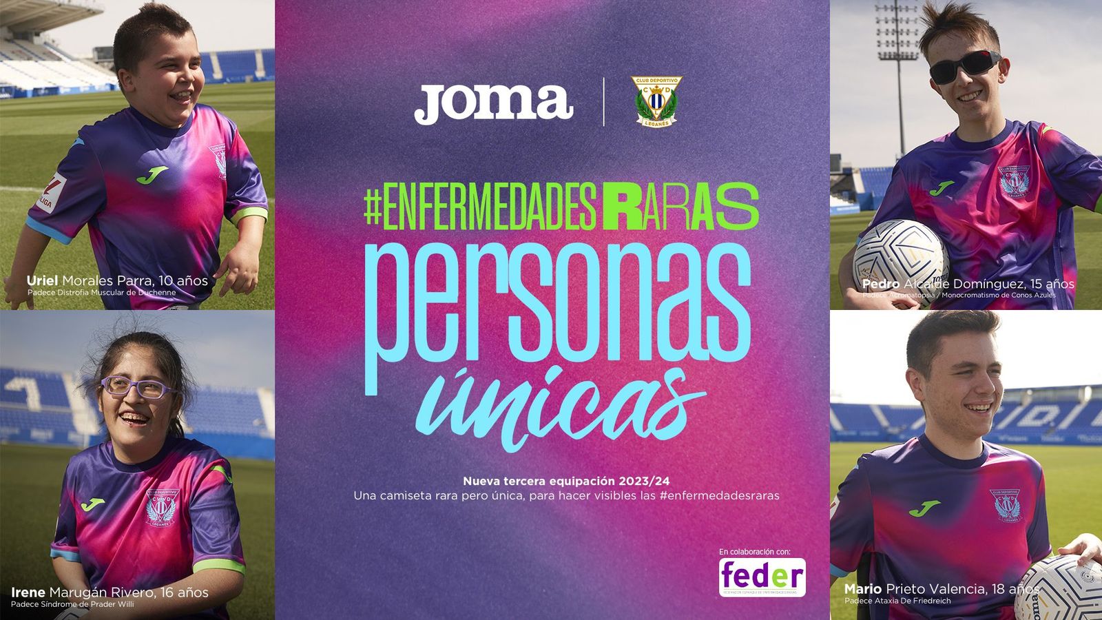 La tercera camiseta del Leganés, un homenaje a las personas con enfermedades raras