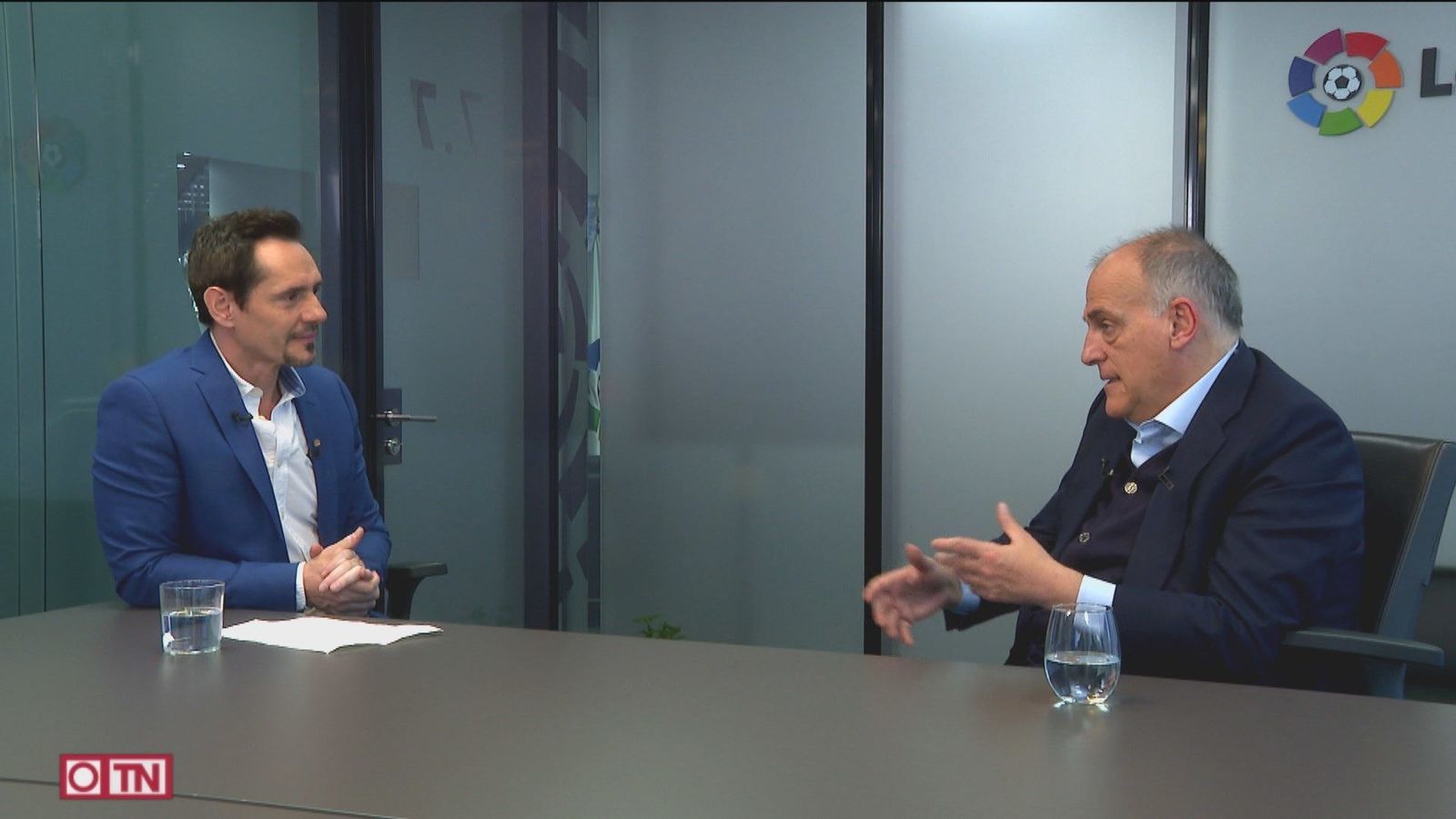 Javier Tebas, en Telemadrid: "El Atlético puede quedar hasta tercero y si es así, el Cholo tendrá que continuar"