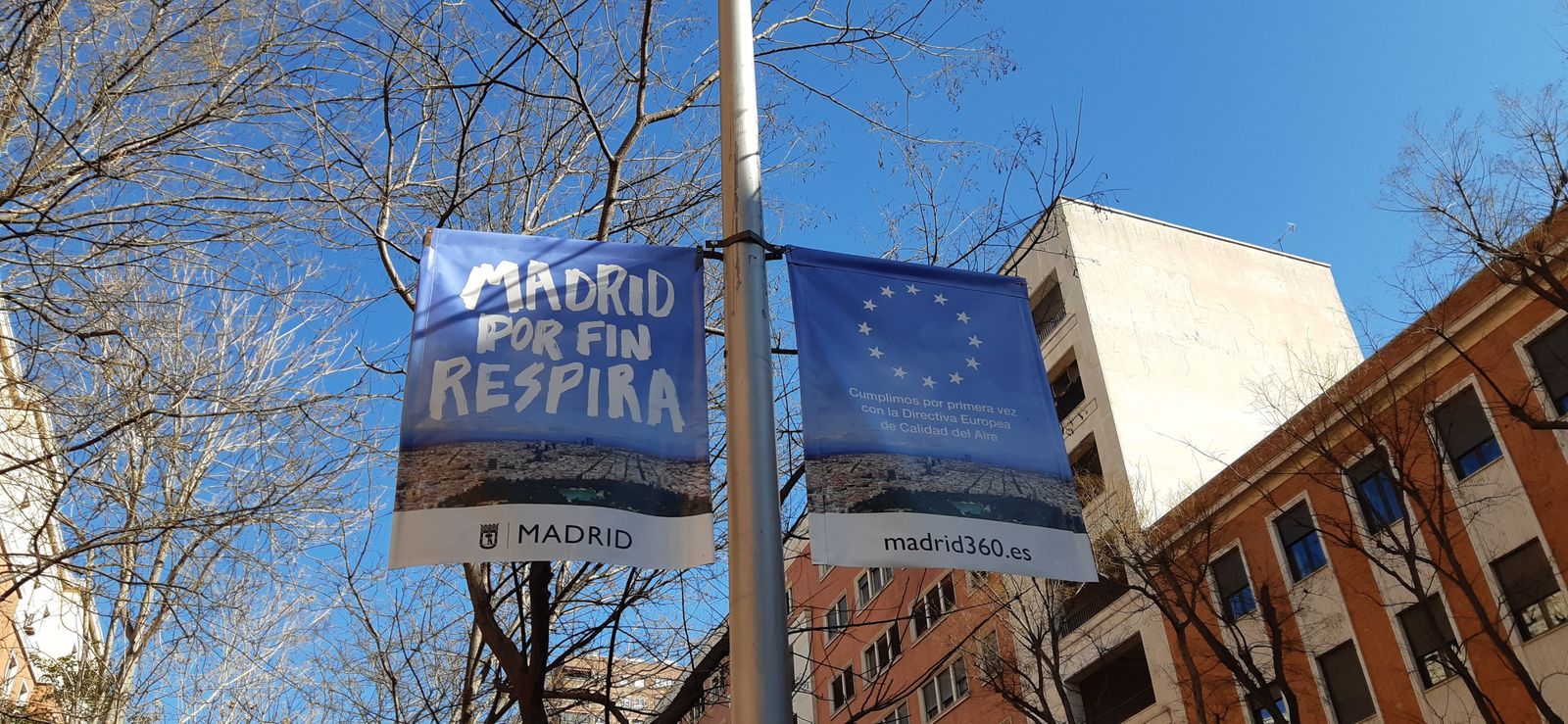 Cartelería del Ayuntamiento de Madrid sobre calidad del aire