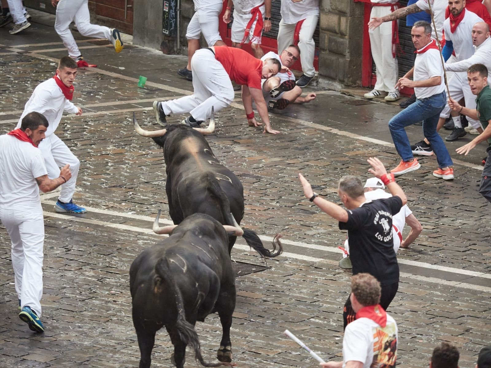 Toros de la ganadería gaditana de Fuente Ymbro protagonizan el primero encierro de los Sanfermines de 2025