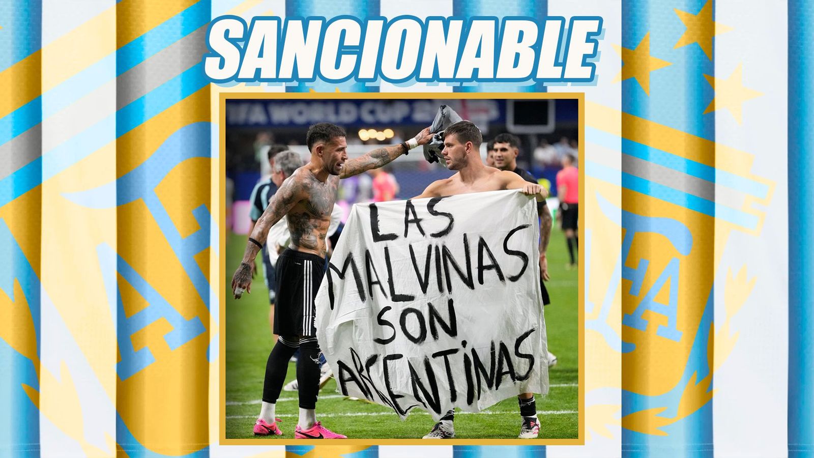 Pancarta 'Malvinas Argentinas'
