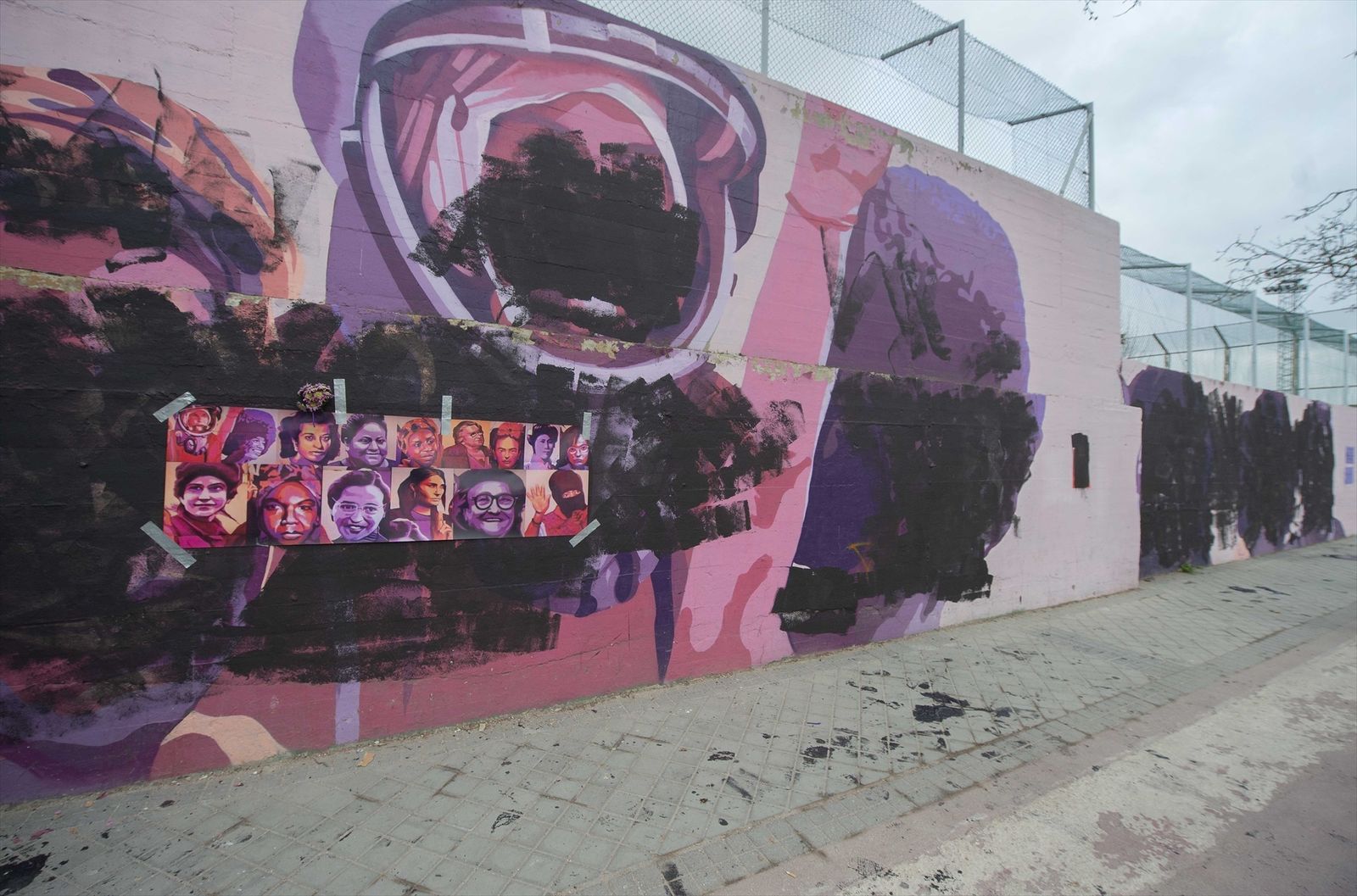 Mural feminista de Ciudad Lineal, vandalizado en el Día Internacional de las Mujeres