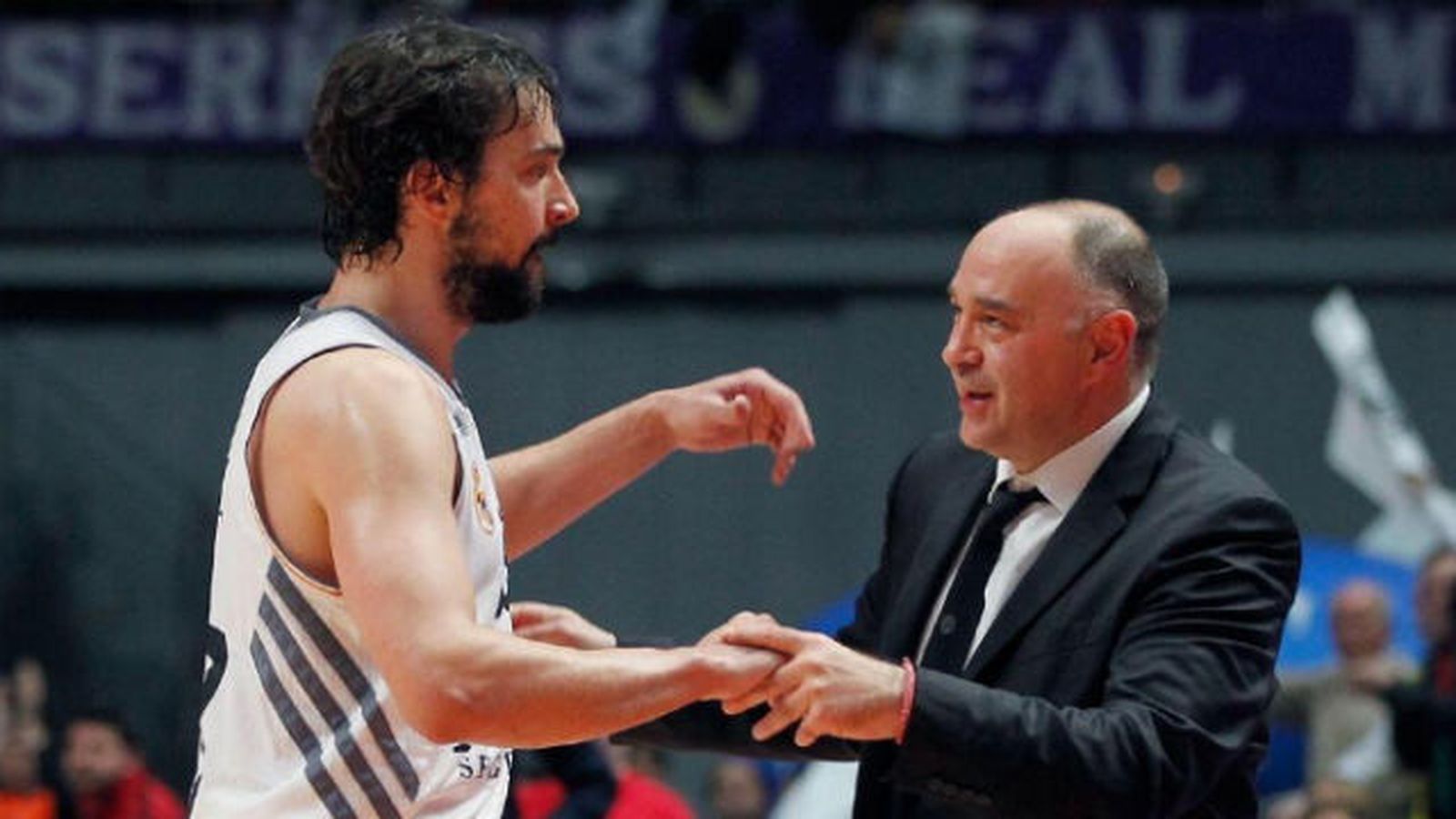 Sergio Llull y Pablo Laso
