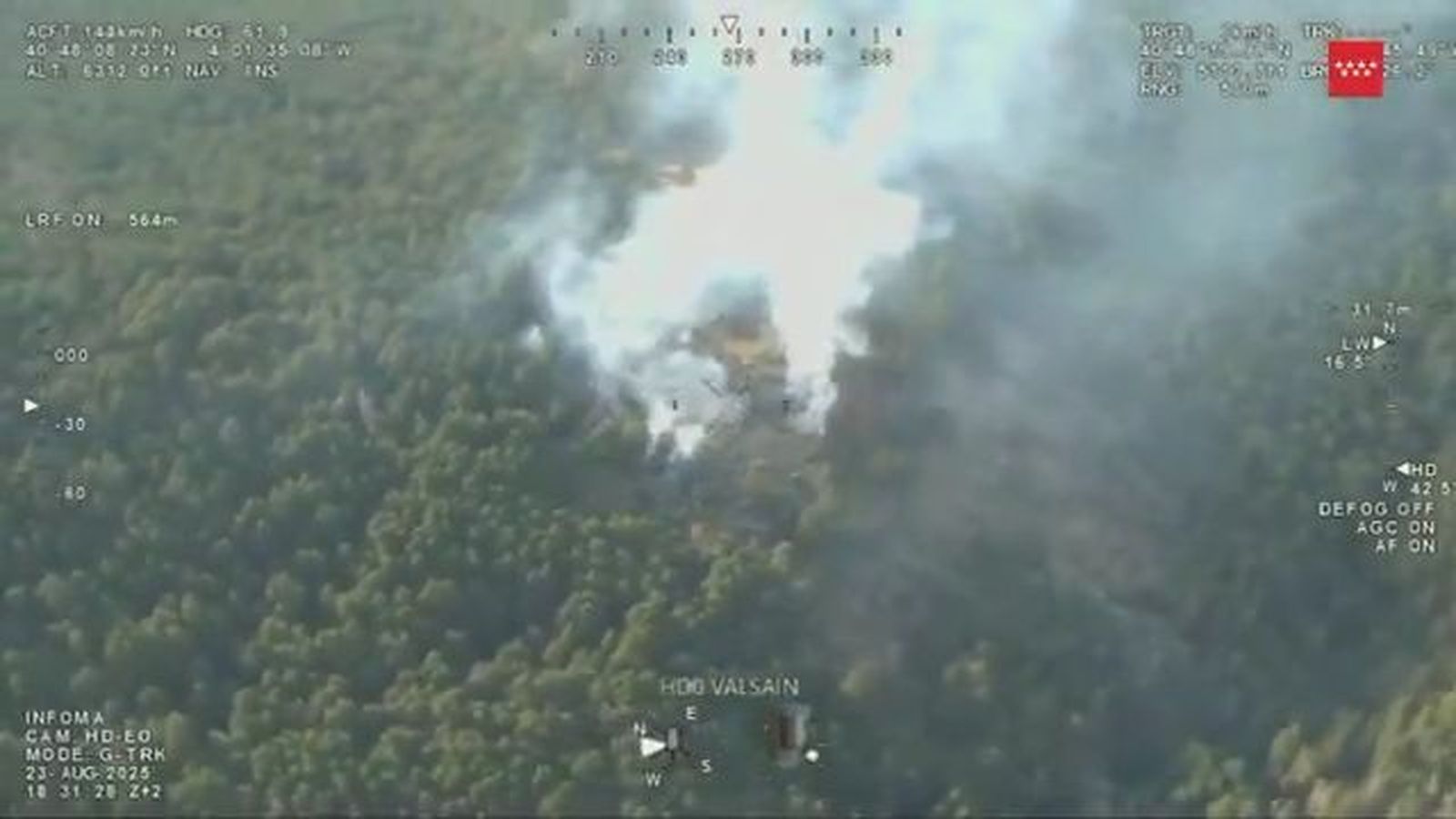 Incendio forestal en Valsaín, Segovia