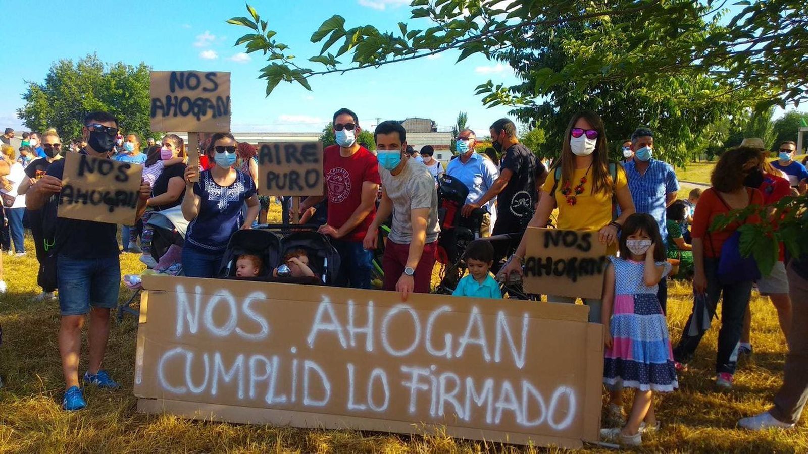 Protesta vecinal en Getafe por las emisiones de la factoría de Corrugados