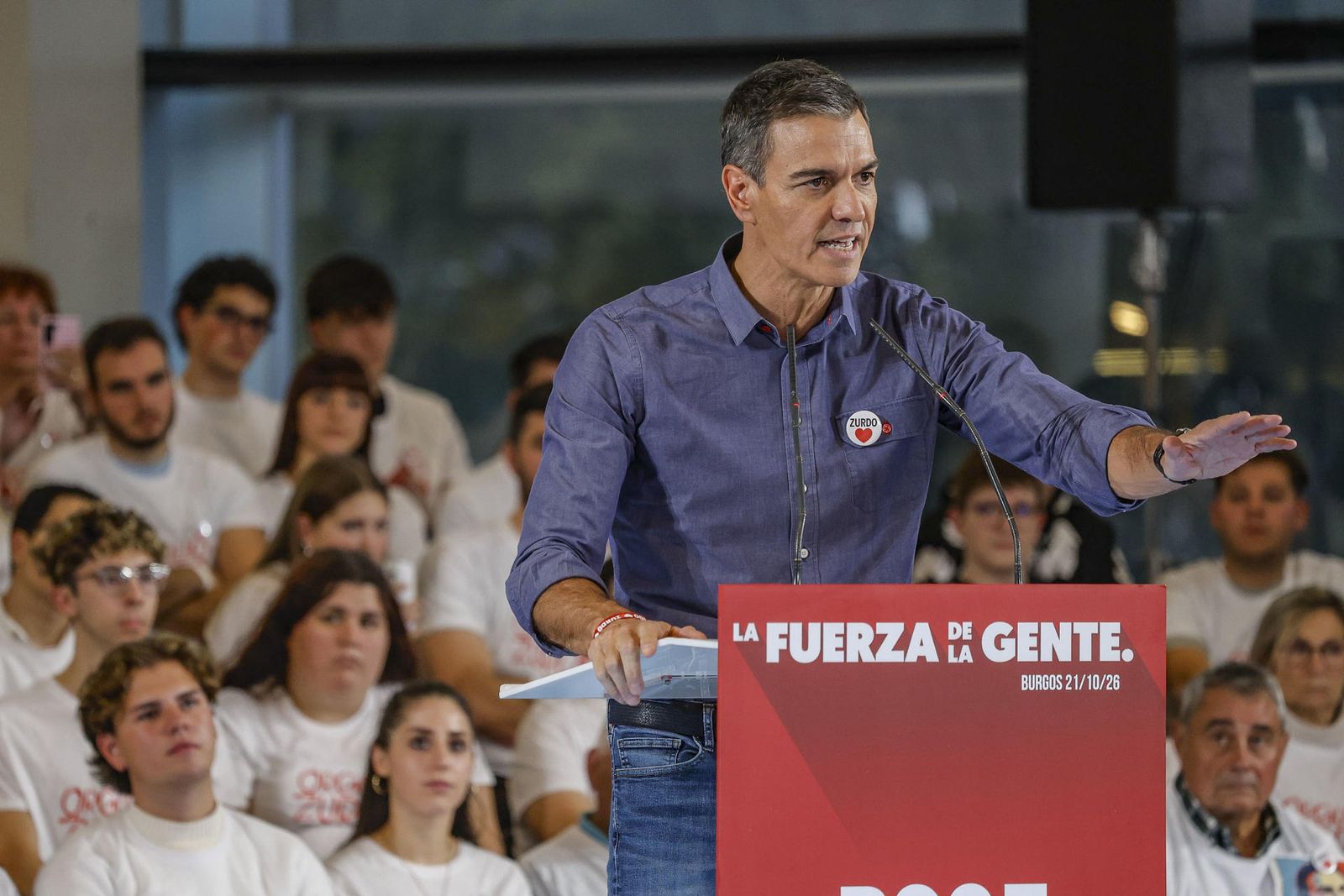 Sánchez en un mitin en Burgos