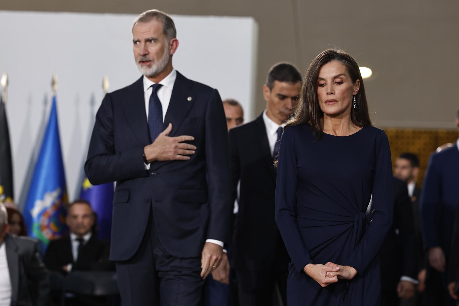 Los Reyes, durante el homenaje a las víctimas de la DANA en Valencia