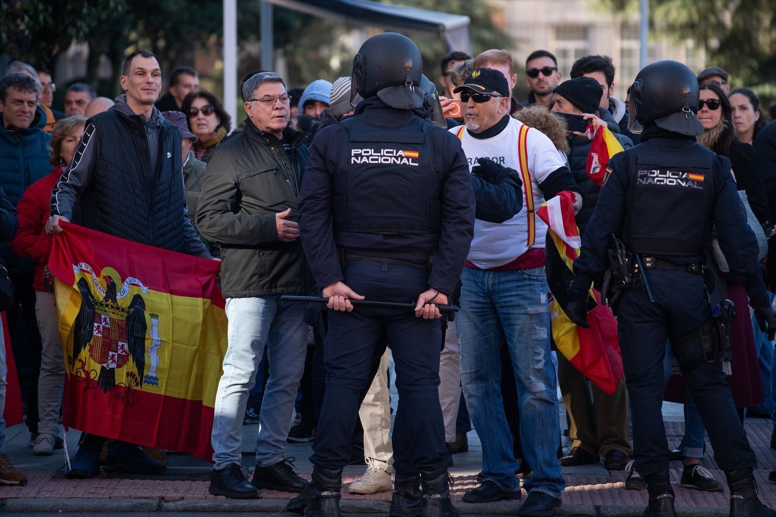 Protesta ante la sede del PSOE en Madrid