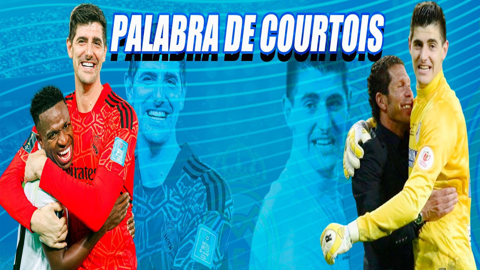 Courtois,  Vinicius y Simeone