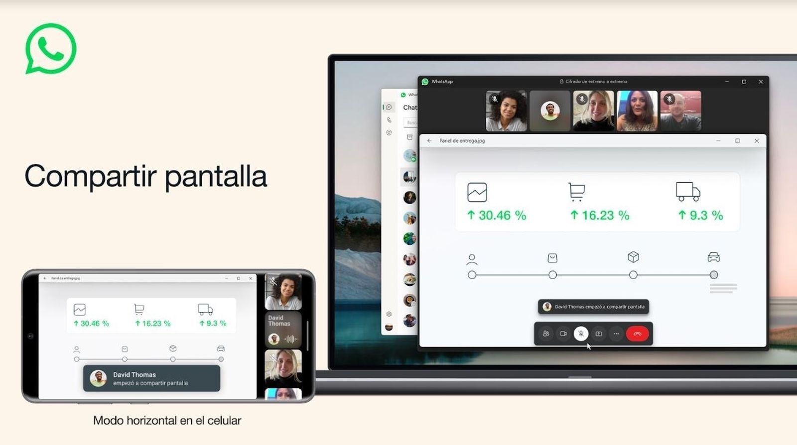 WhatsApp permite compartir pantalla durante una videollamada