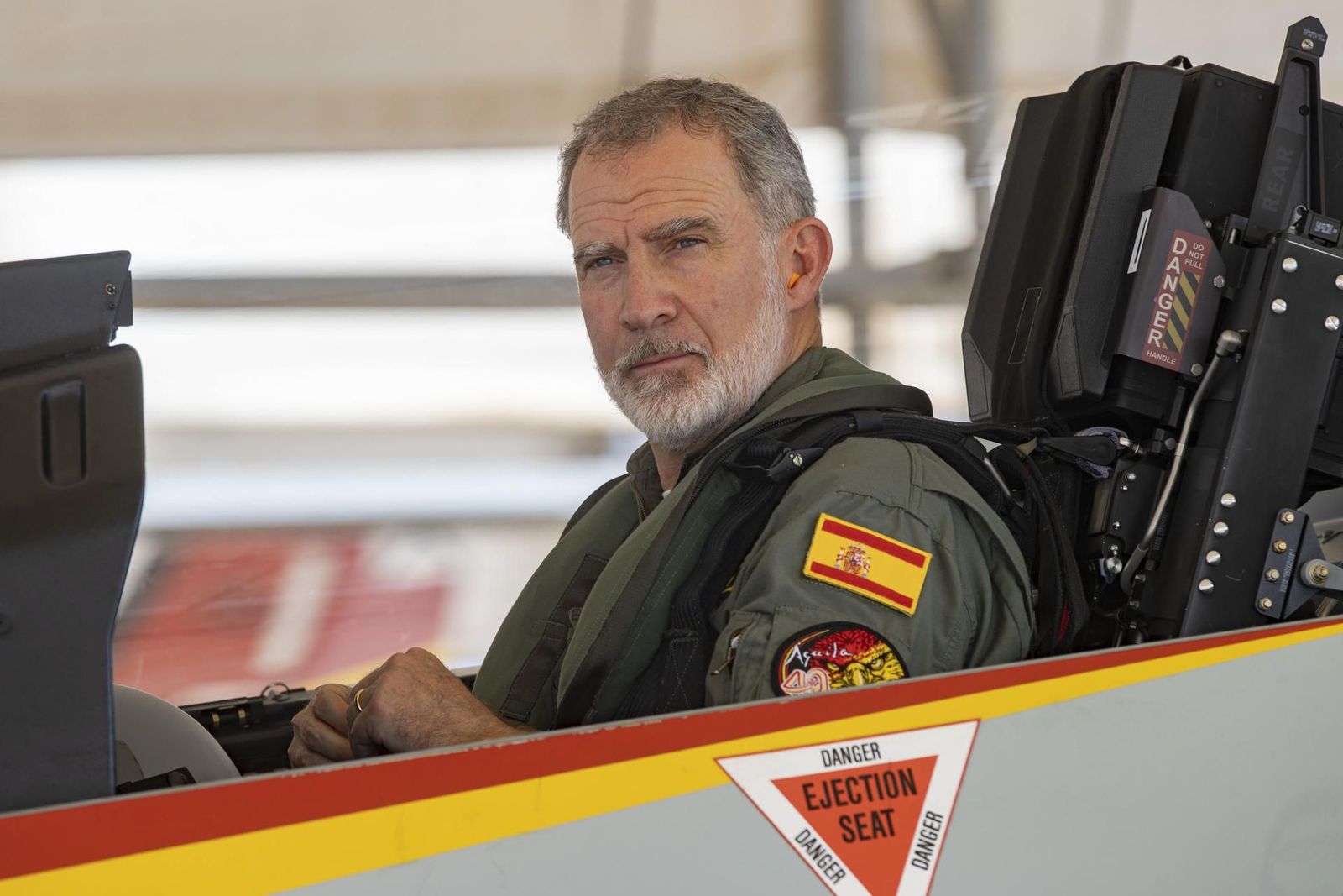 El Rey celebra el aniversario de la Patrulla Águila pilotando el avión en el que aprenderá Leonor
