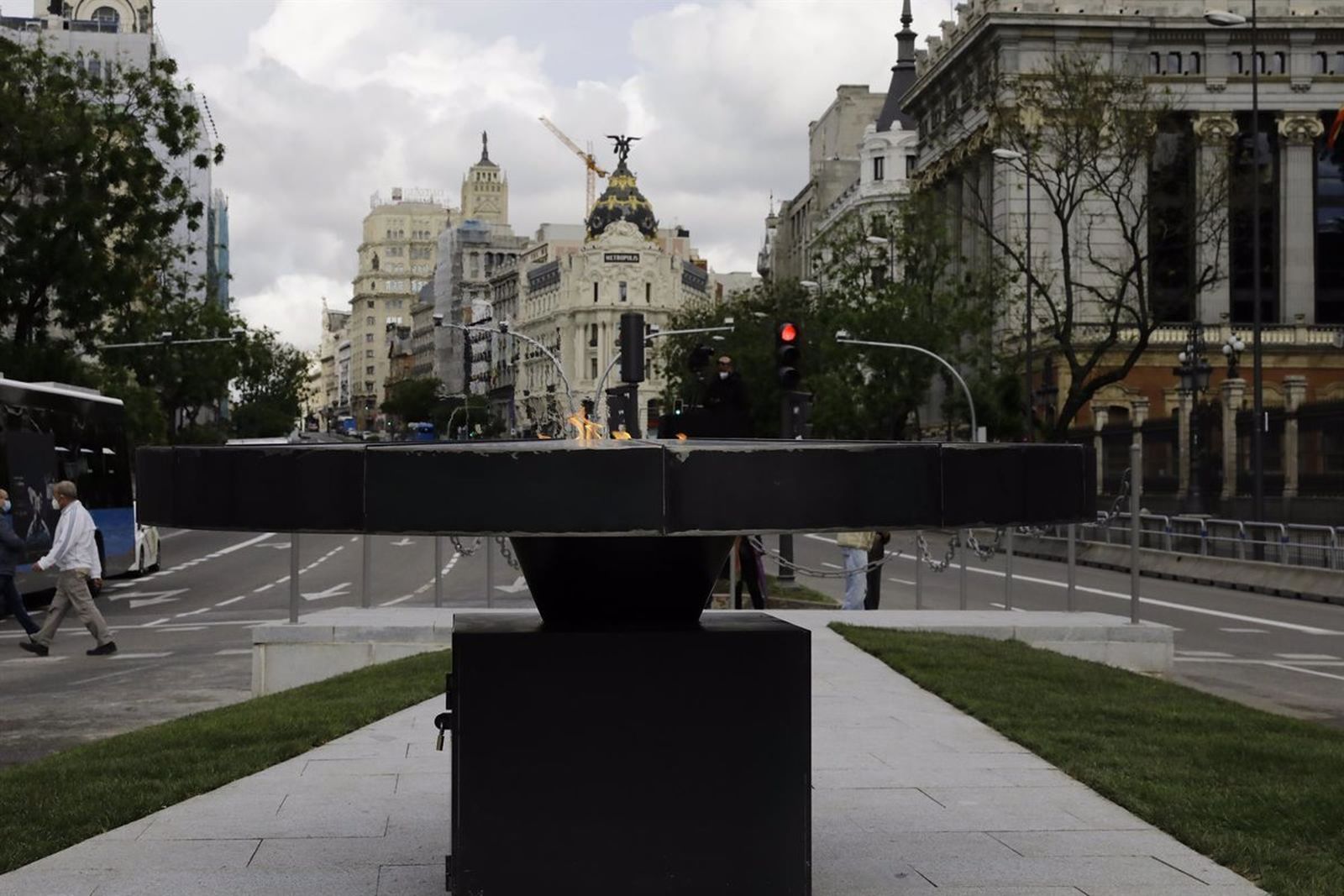 Pebetero en homenaje a las víctimas del Covid, imagen de archivo
