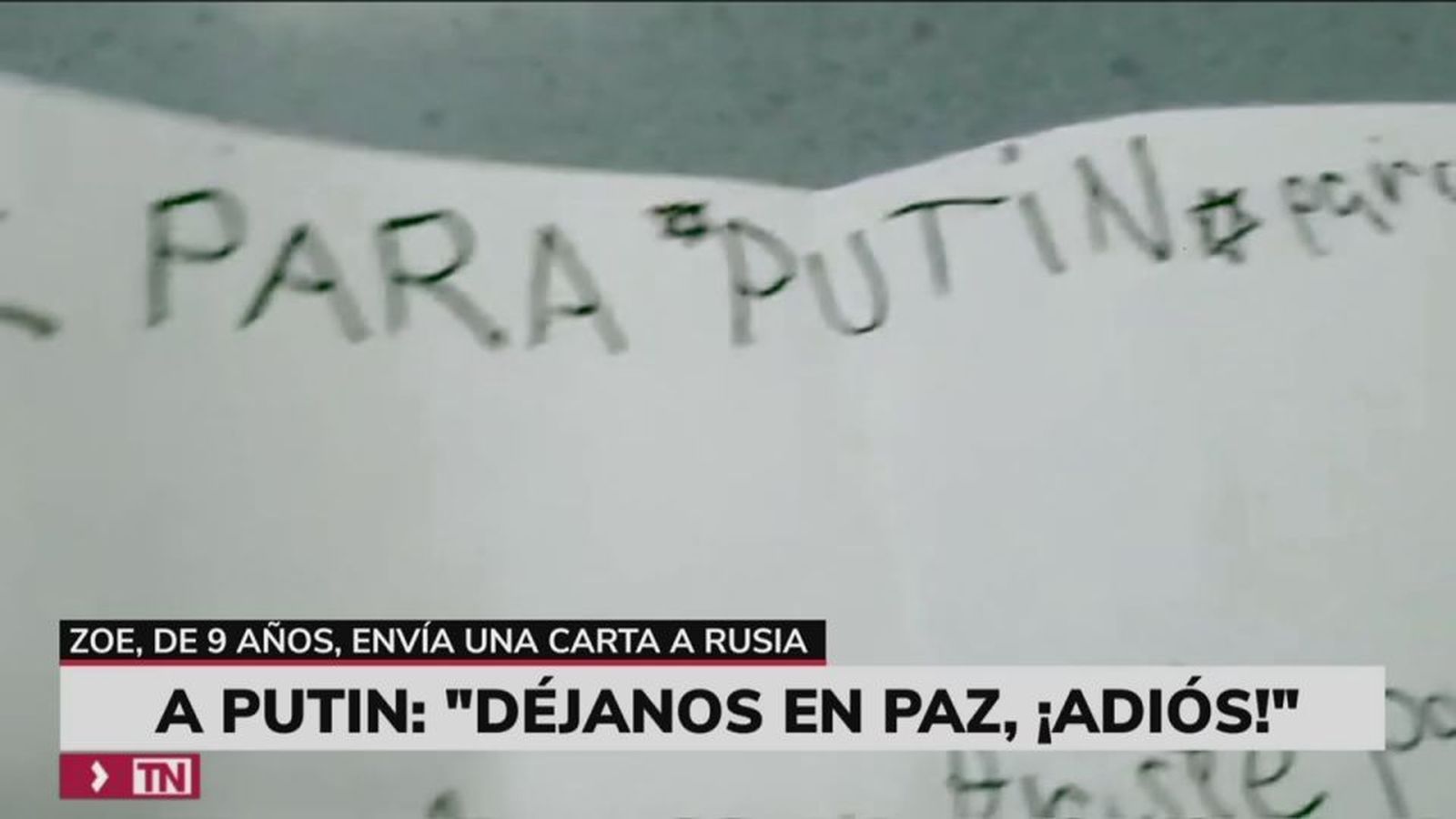 La emotiva carta de una niña de 9 años de Leganés en la que pide a Putin que “pare la guerra”