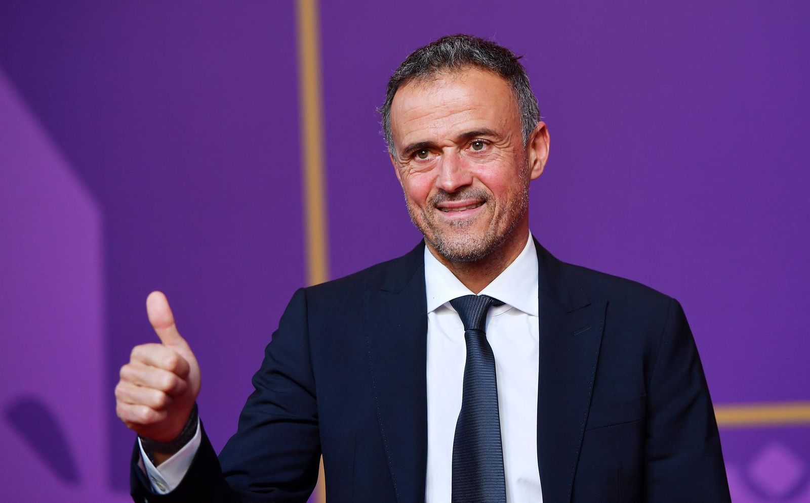 El seleccionador de España, Luis Enrique, durante el sorteo de grupos del Mundial de Qatar