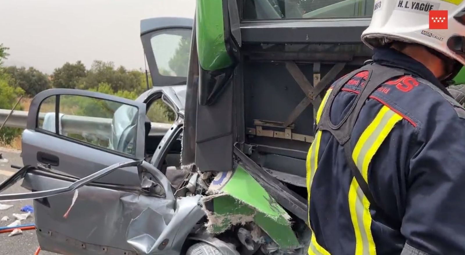Estado en el que ha quedado uno de los vehículos implicados en el accidente de la M-501