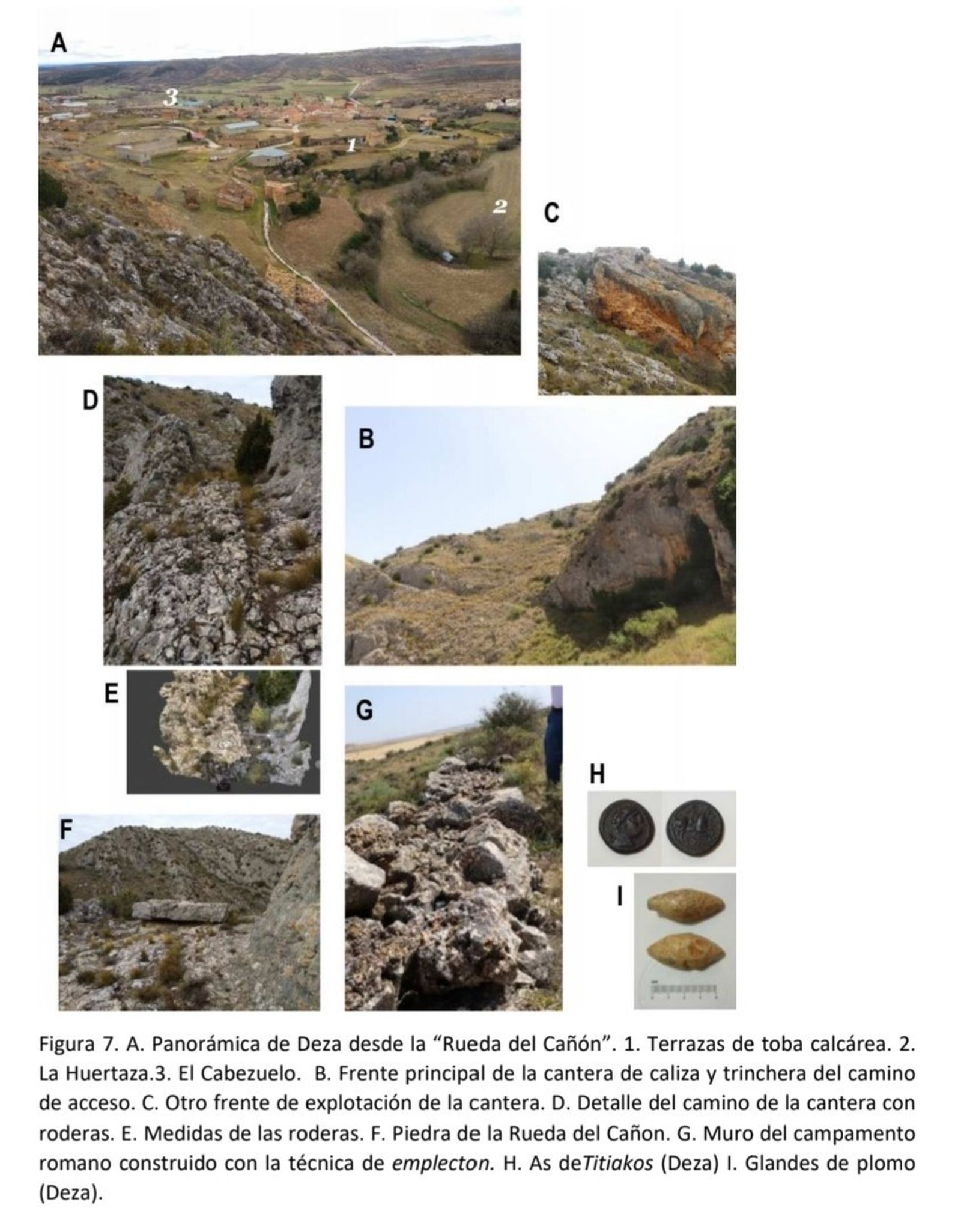 Imágenes de varias localizaciones en el yacimiento romano