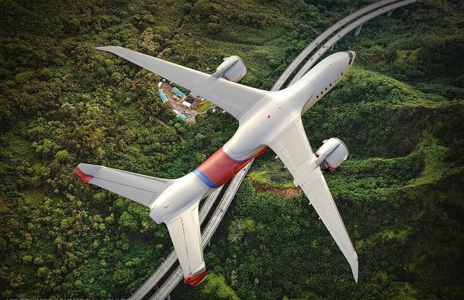 Concepto de avión del futuro
