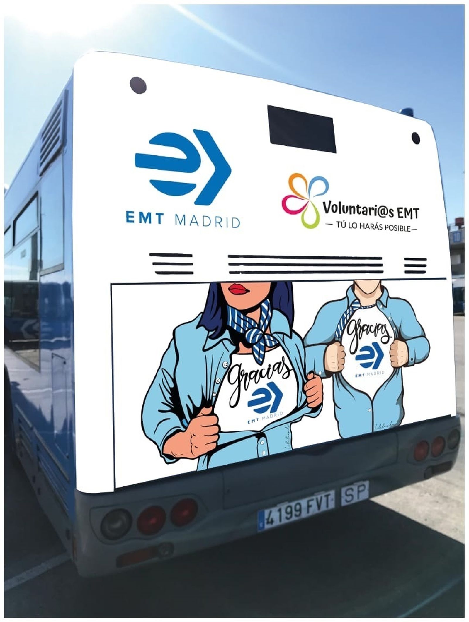 Autobús solidario  de voluntarios de EMT