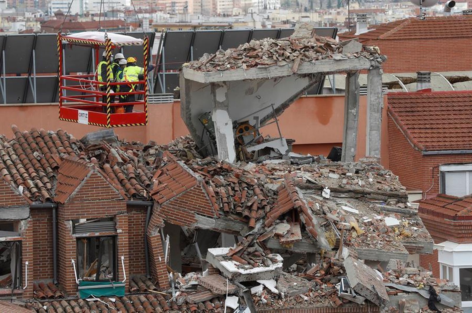 Imagen del edificio afectado en la calle Toledo