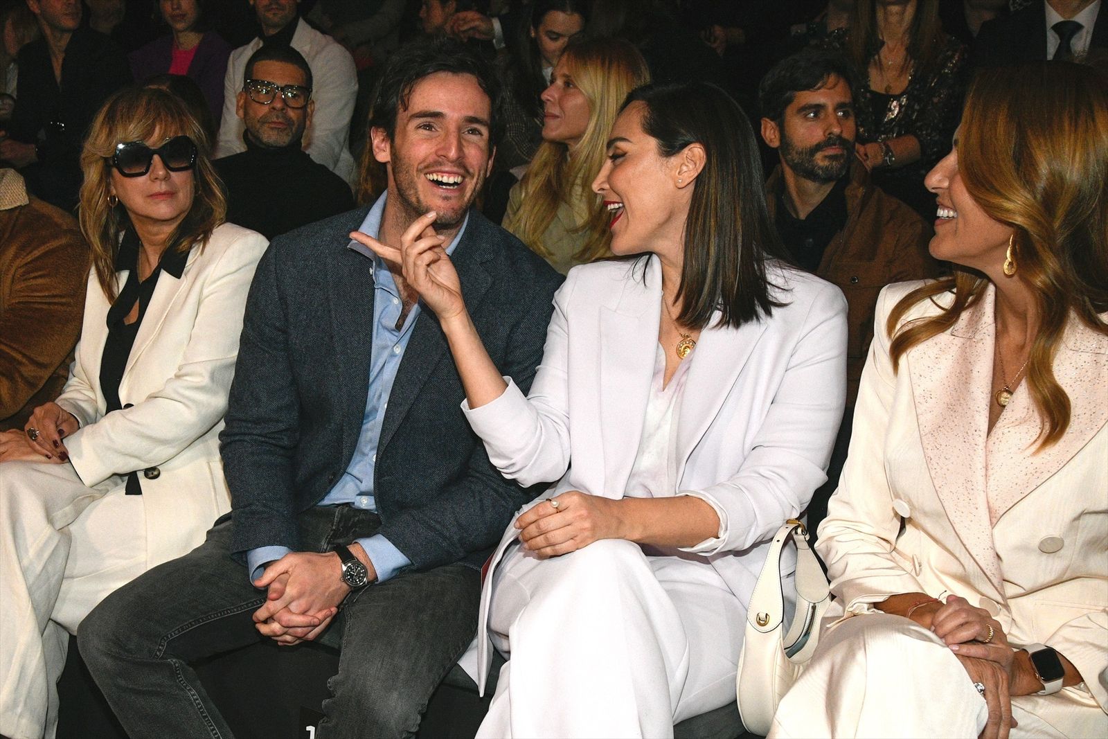 Iñigo Onieva y Tamara Falcó durante el desfile de la firma Pedro del Hierro en la Mercedes Benz Fashion Week Madrid