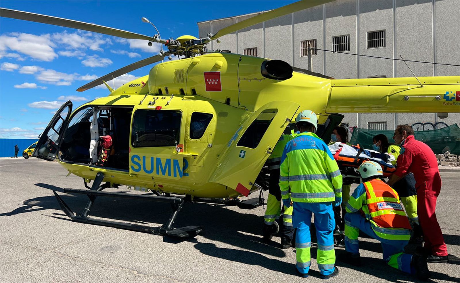 Trasladado en helicóptero