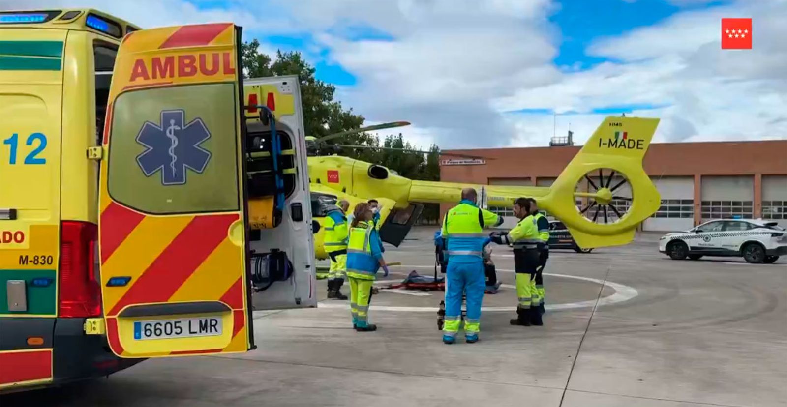 Accidente laboral en Arganda del Rey: Un trabajador evacuado en helicóptero tras caer de un andamio