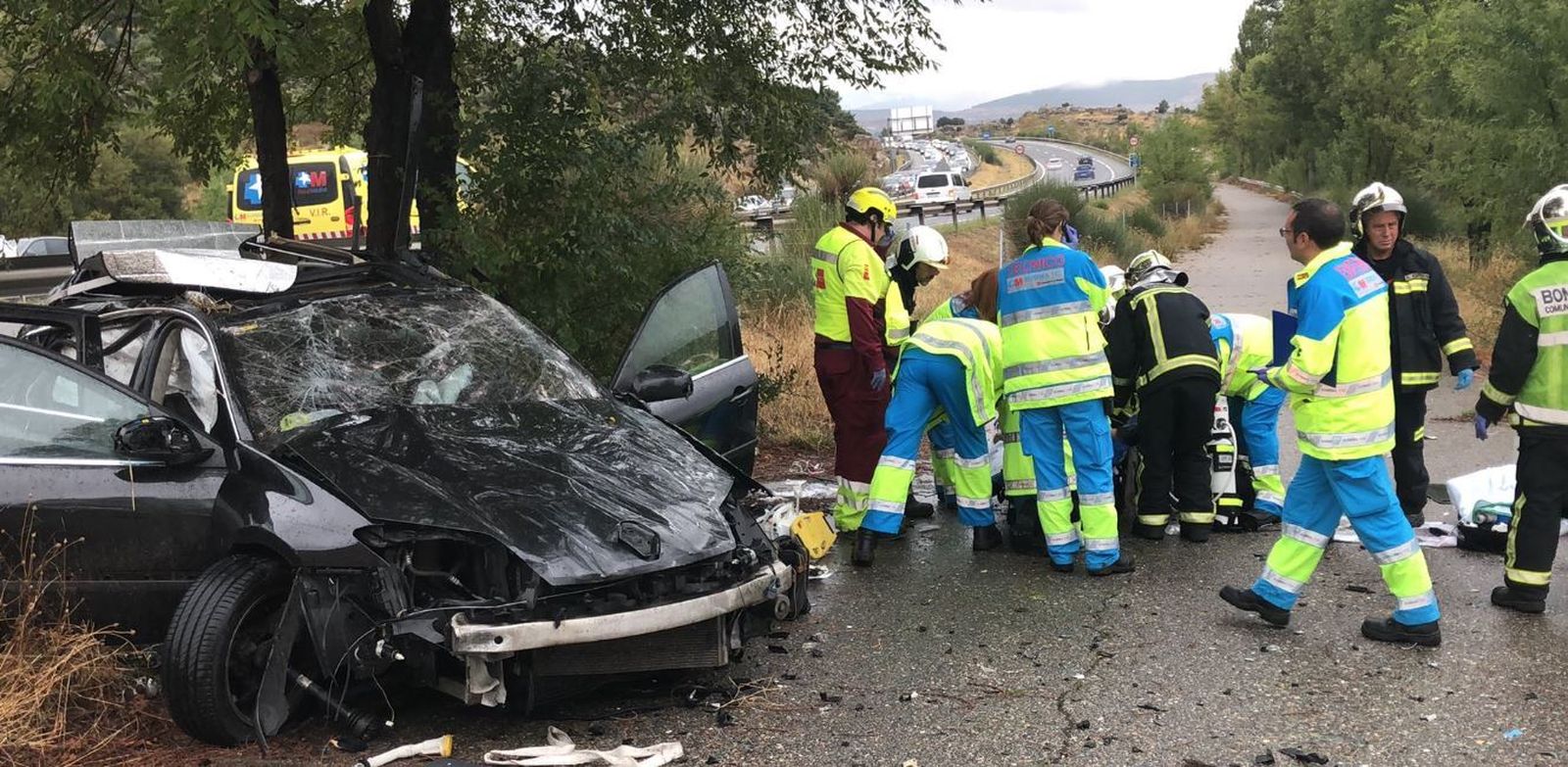 Una familia herida en un accidente de tráfico en la A-1