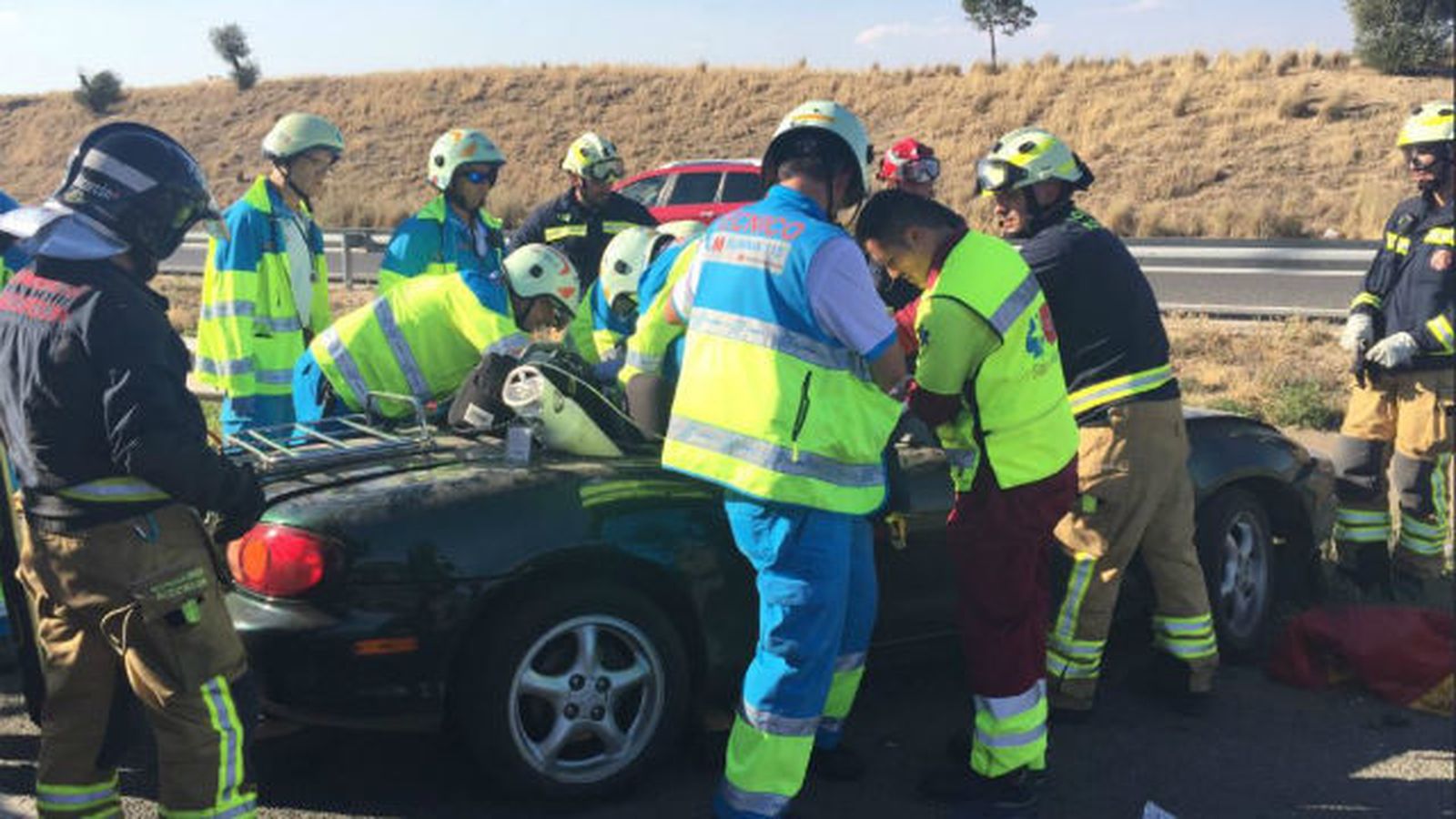 Una mujer herida en un accidente en la M-50
