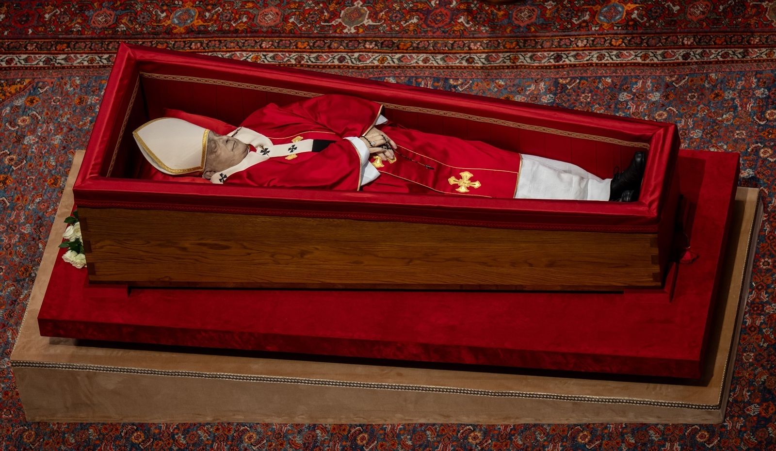Preparativos del funeral del papa Francisco