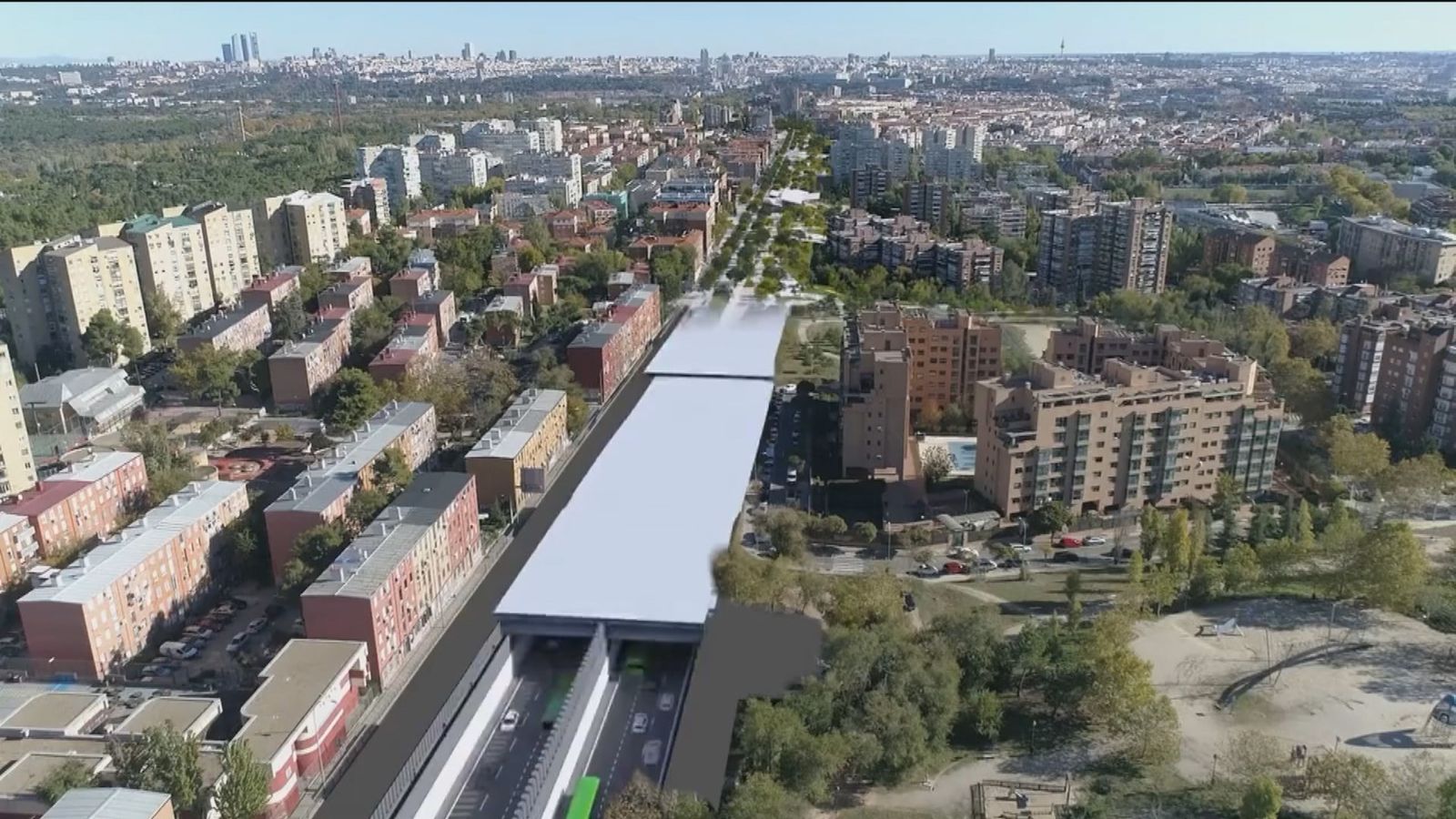 Simulación de parte del soterramiento del Paseo de Extremadura - A-5